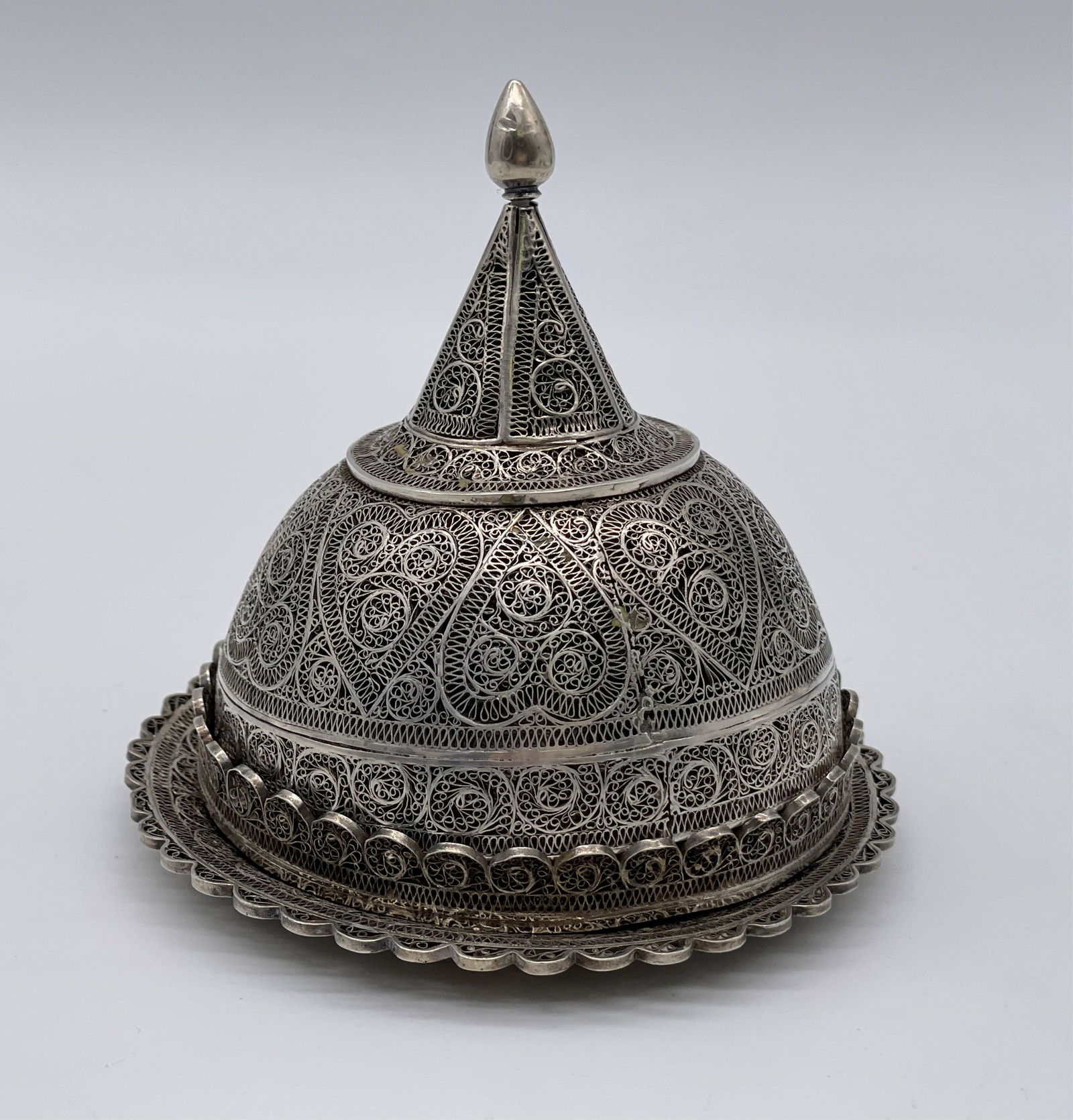 Indo Islamic Silver Filigree Miniature Tagine (1 of 7)