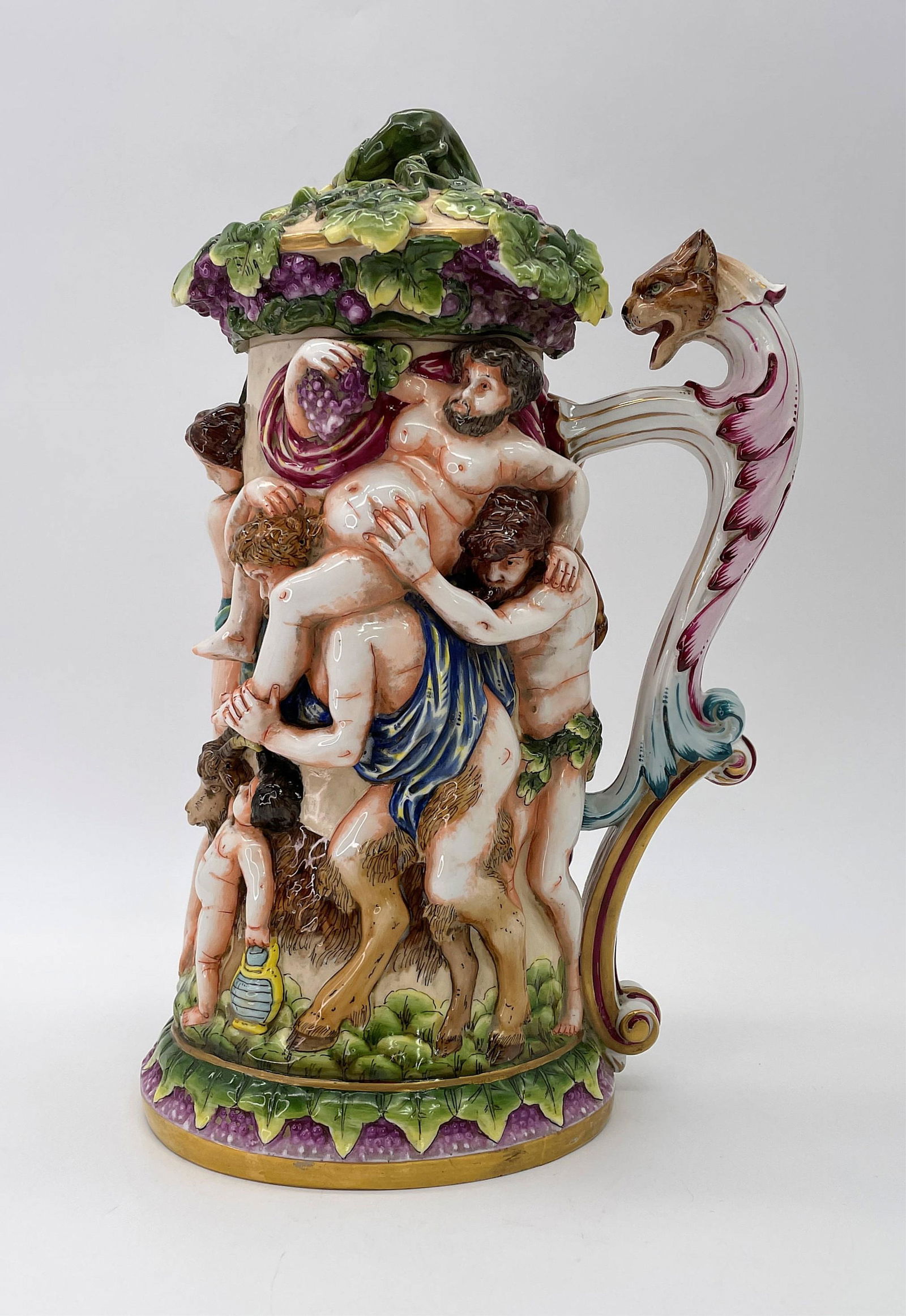 Large Capodimonte Bacchanal Lidded Stein (1 of 12)