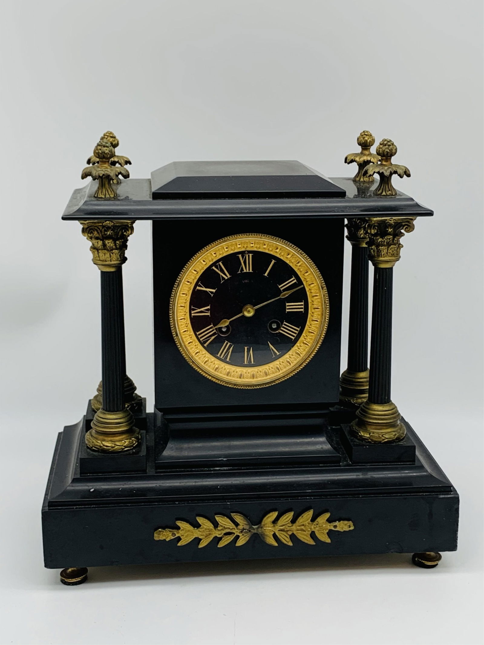 19 C French Black Slate Mantle Clock (1 of 7)