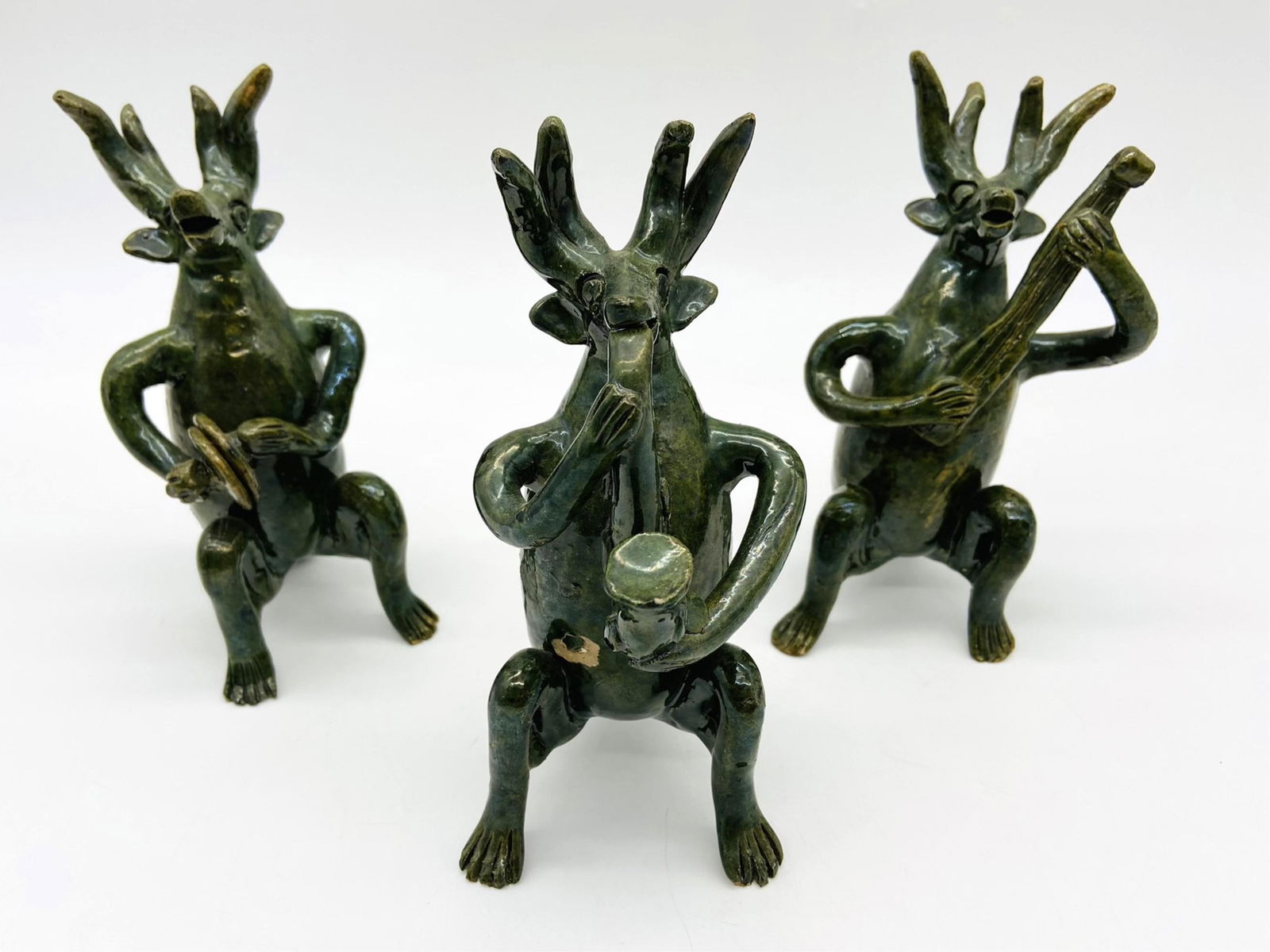 3 Pottery Figures-Possibly from George Ohr Estate (1 of 11)
