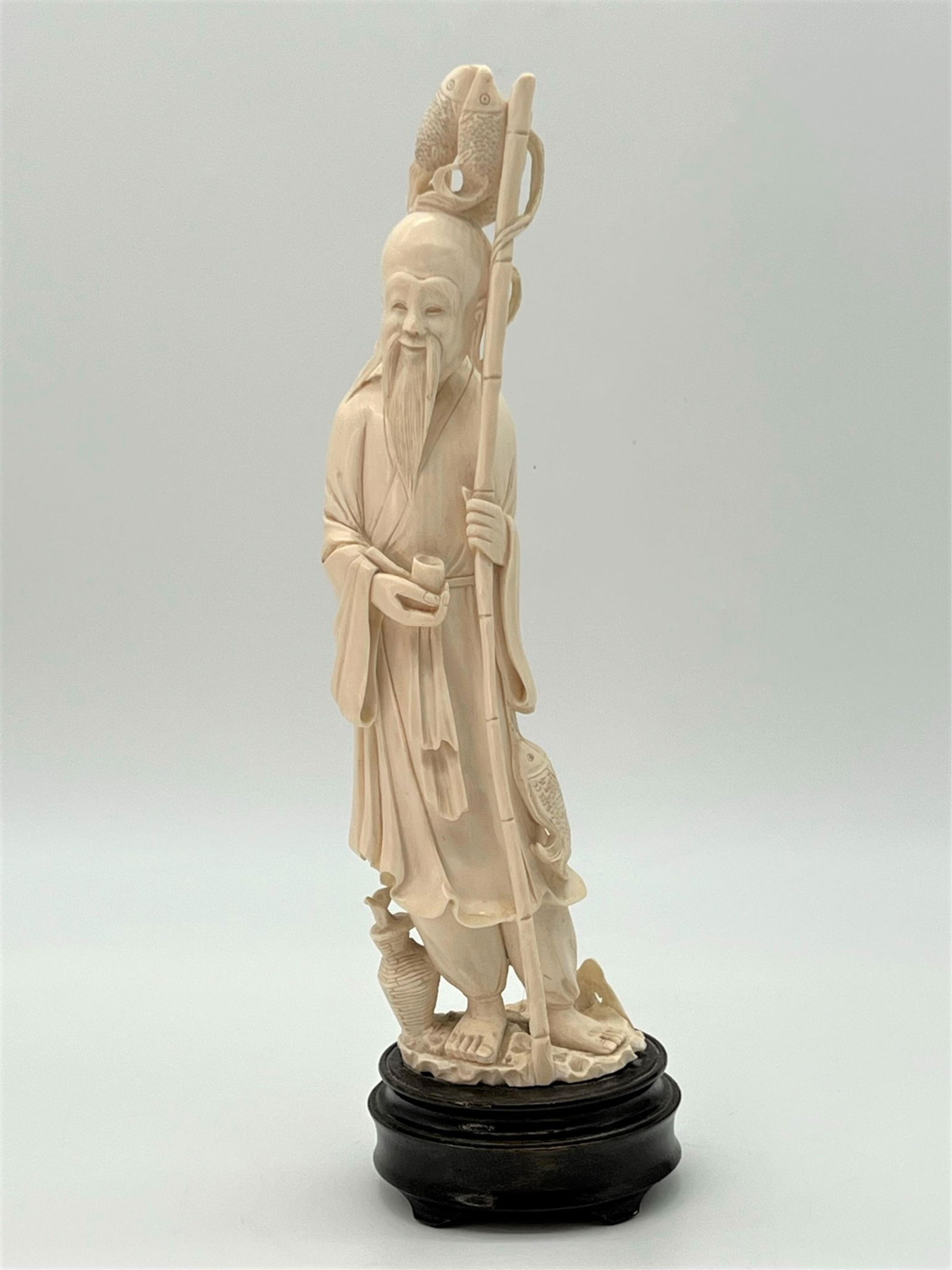 Antique Chinese Carved Figure "Fisherman" (1 of 6)