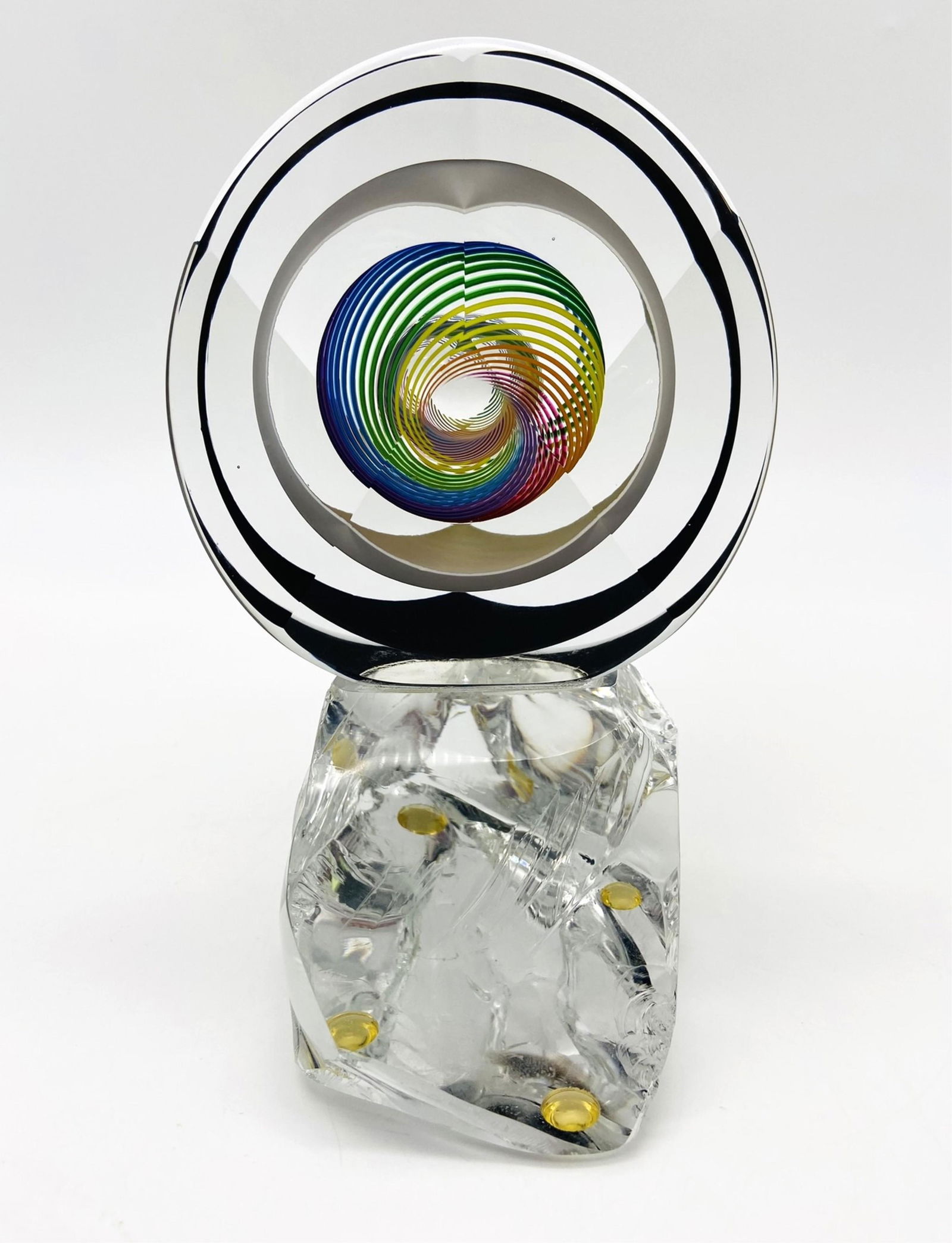 Vintage Rainbow Studio Paperweight Signed (1 of 5)