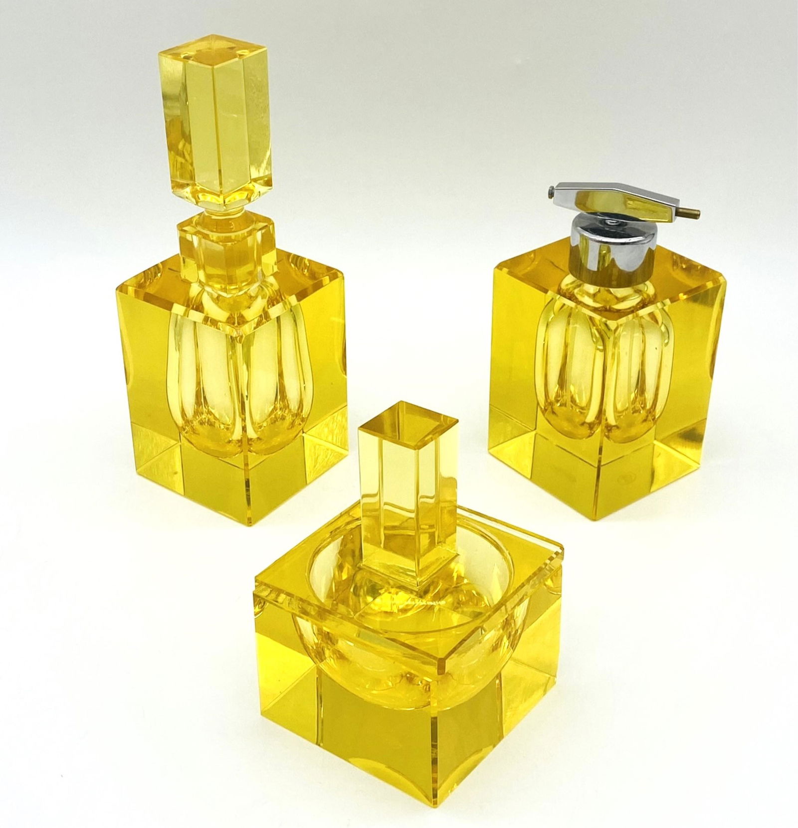Vintage Moser 3 Piece Glass Perfume Vanity Set (1 of 9)