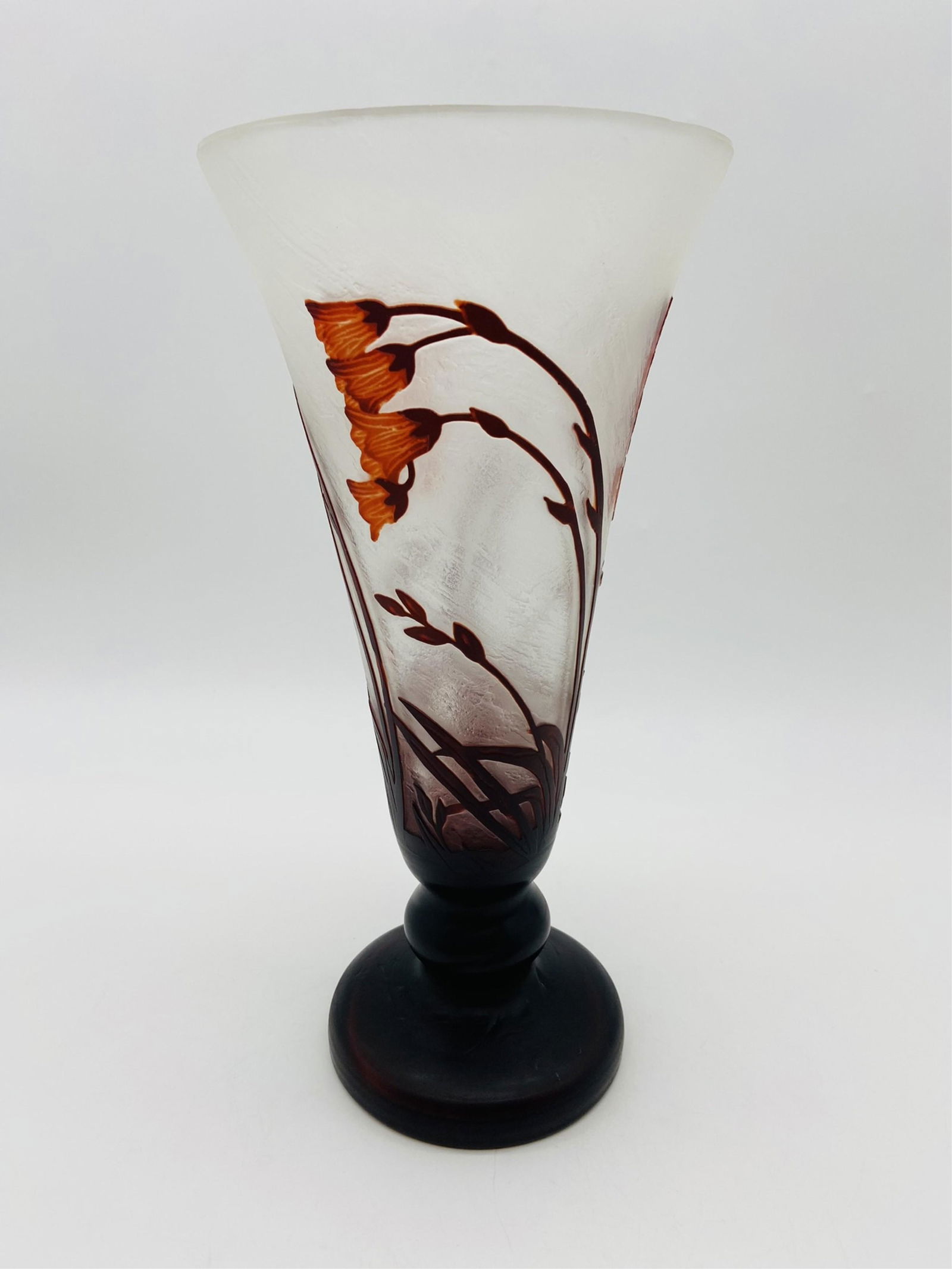 Galle Style Art Nouveau Cameo Glass Flower Vase (1 of 5)