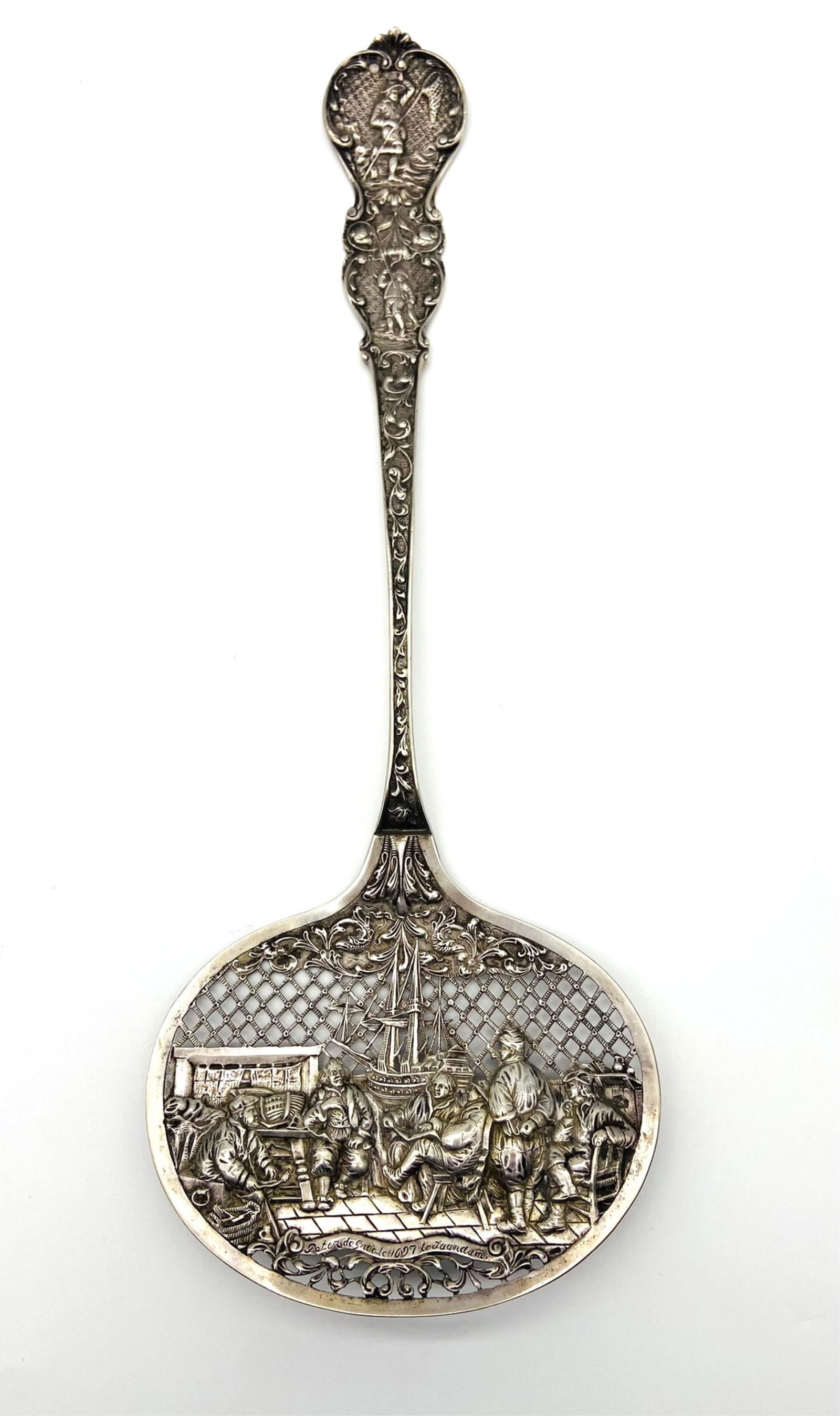 Antique Dutch Silver Reticulated Figural Spoon (1 of 8)