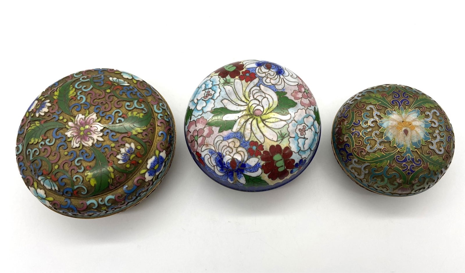 Chinese Champleve/Cloisonne Trinket Boxes (1 of 5)