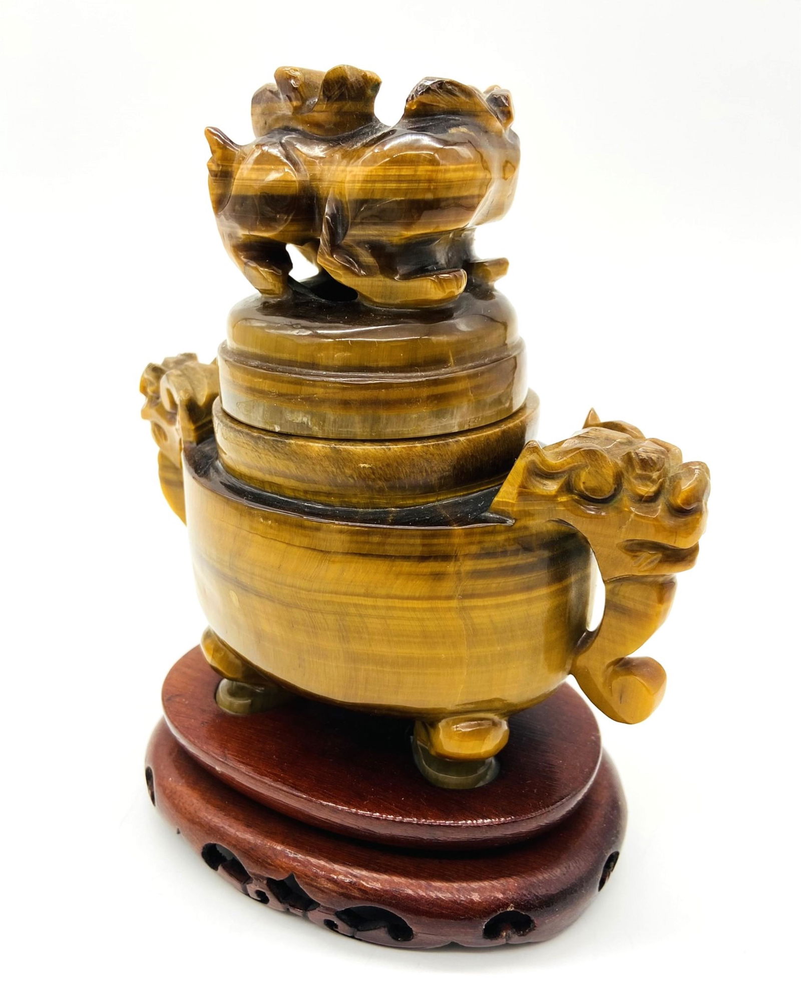 Fine Chinese Tiger-eye Figural Brush Washer (1 of 6)