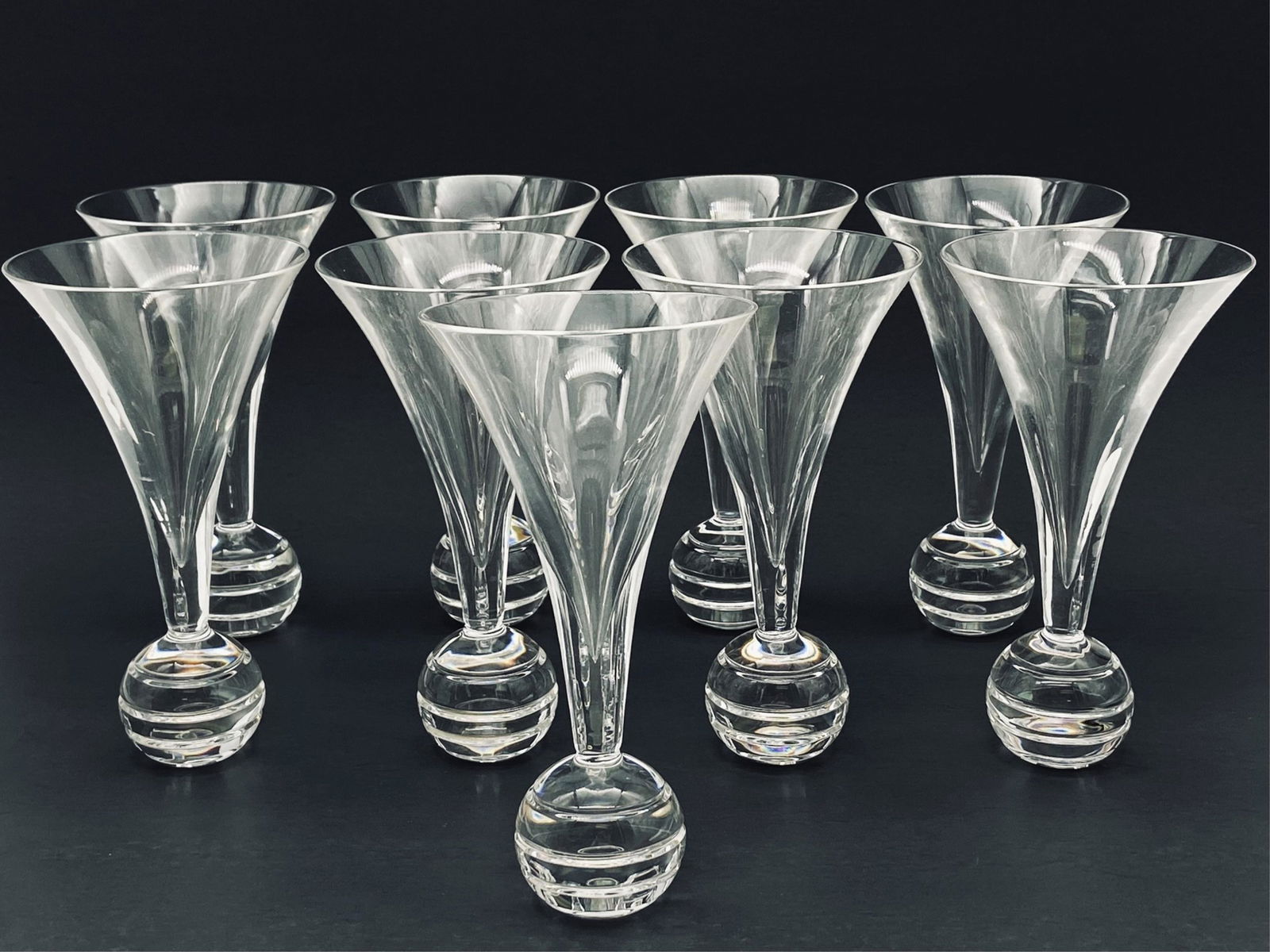 9 Saint Louis Crystal "Diablo" Champagne Glasses (1 of 6)