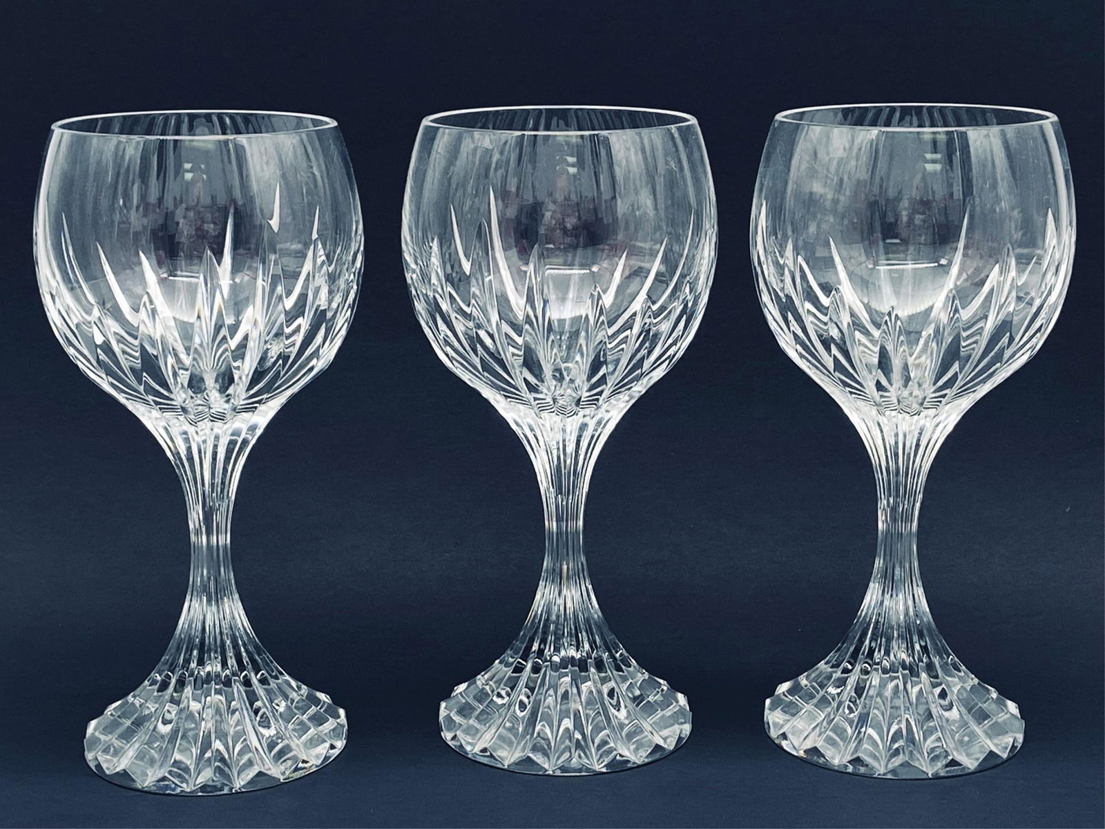 3 Baccarat "Massena" Tall Water Goblet Glasses (1 of 5)