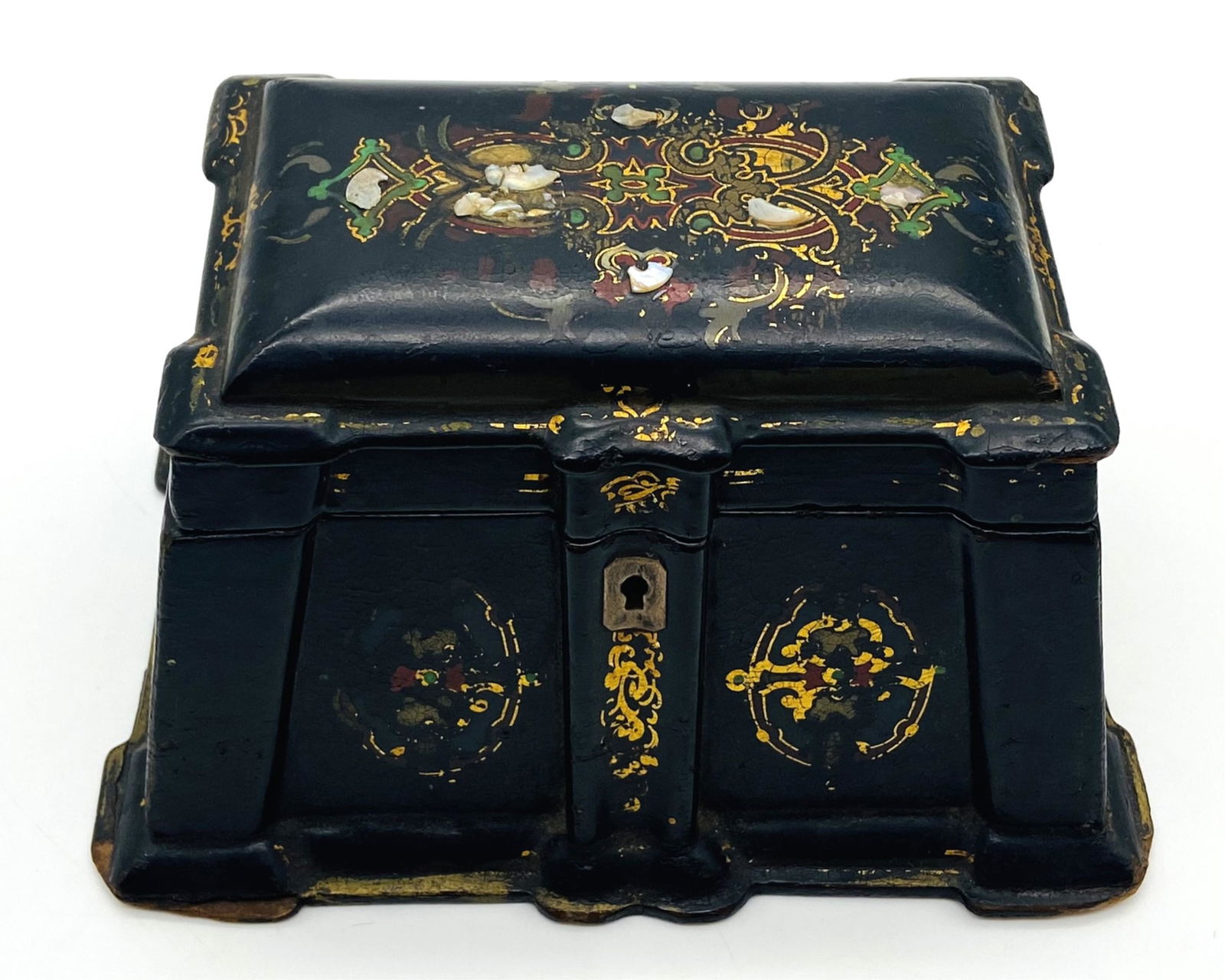 i19th Century English Paper Mache Tea Caddy (1 of 12)