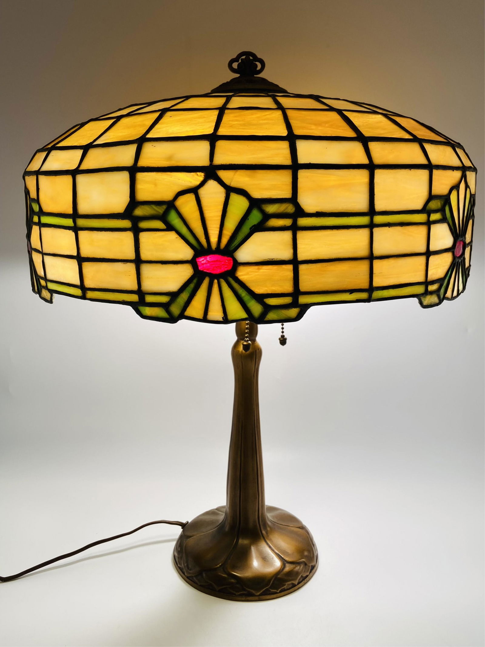 Handel Leaded Slag Glass Lamp (1 of 8)