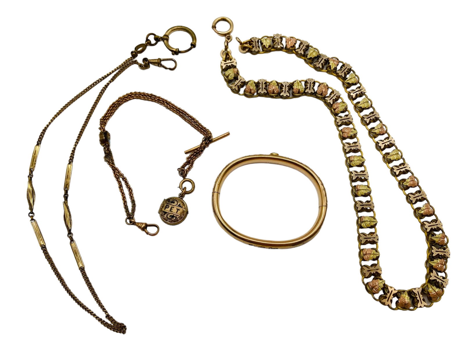 Lot of Four Victorian Pinchbeck Jewelry Pieces (1 of 9)