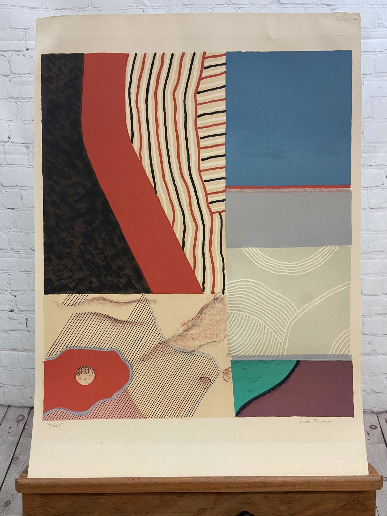 Max Papart Lithograph "Espace Maritime"-Signed (1 of 9)