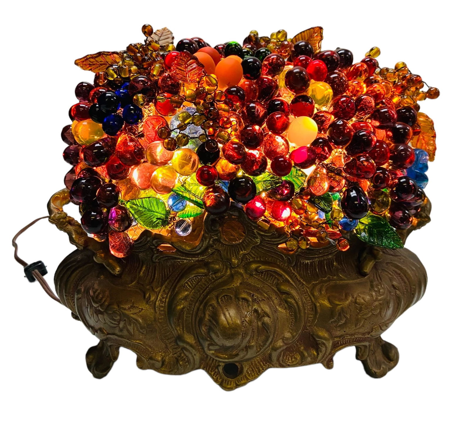 Art Deco Glass Fruit Basket Lamp (1 of 8)