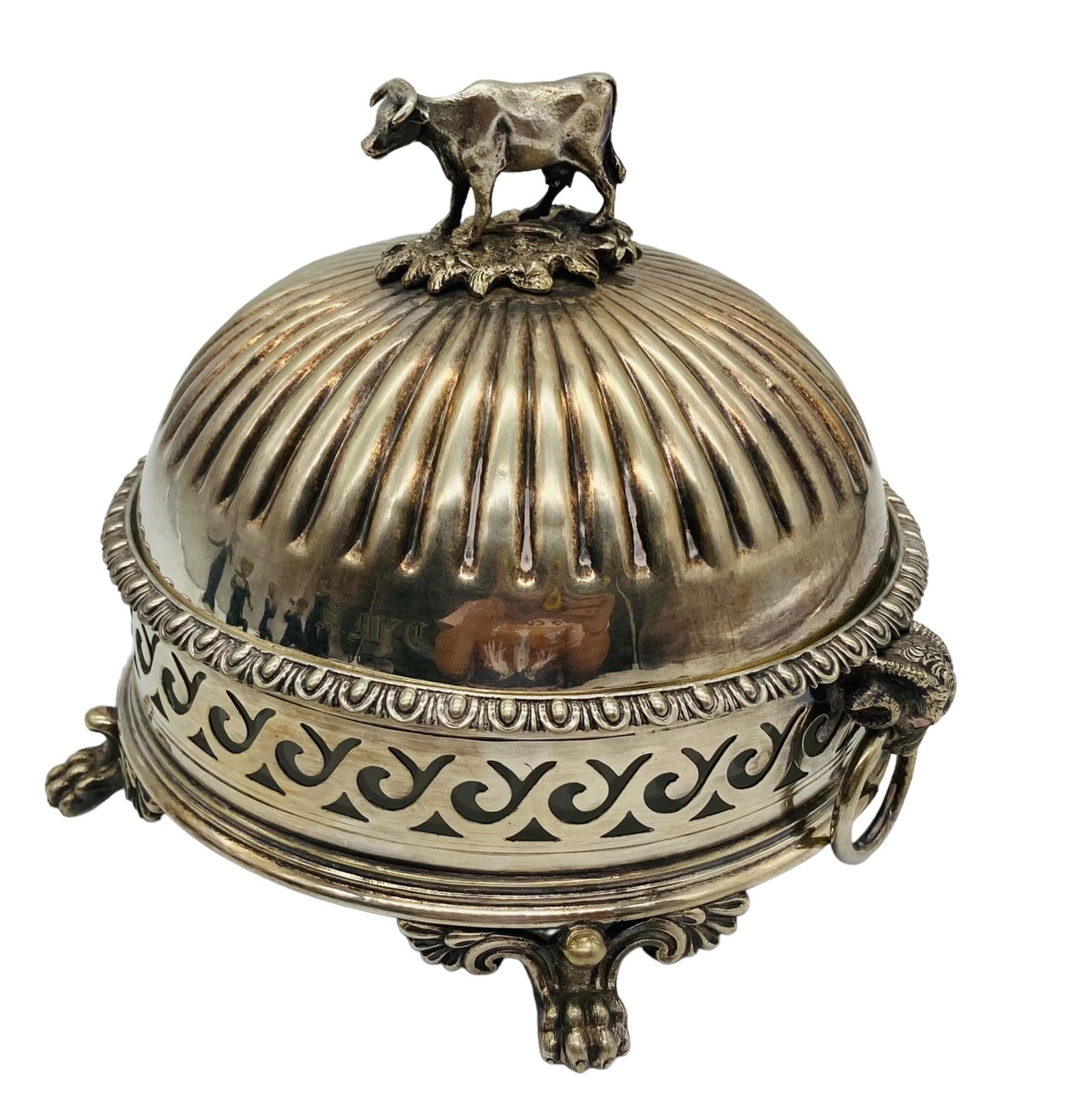 RARE 19TH Century Opaline Silver Plate Butter Dish (1 of 13)