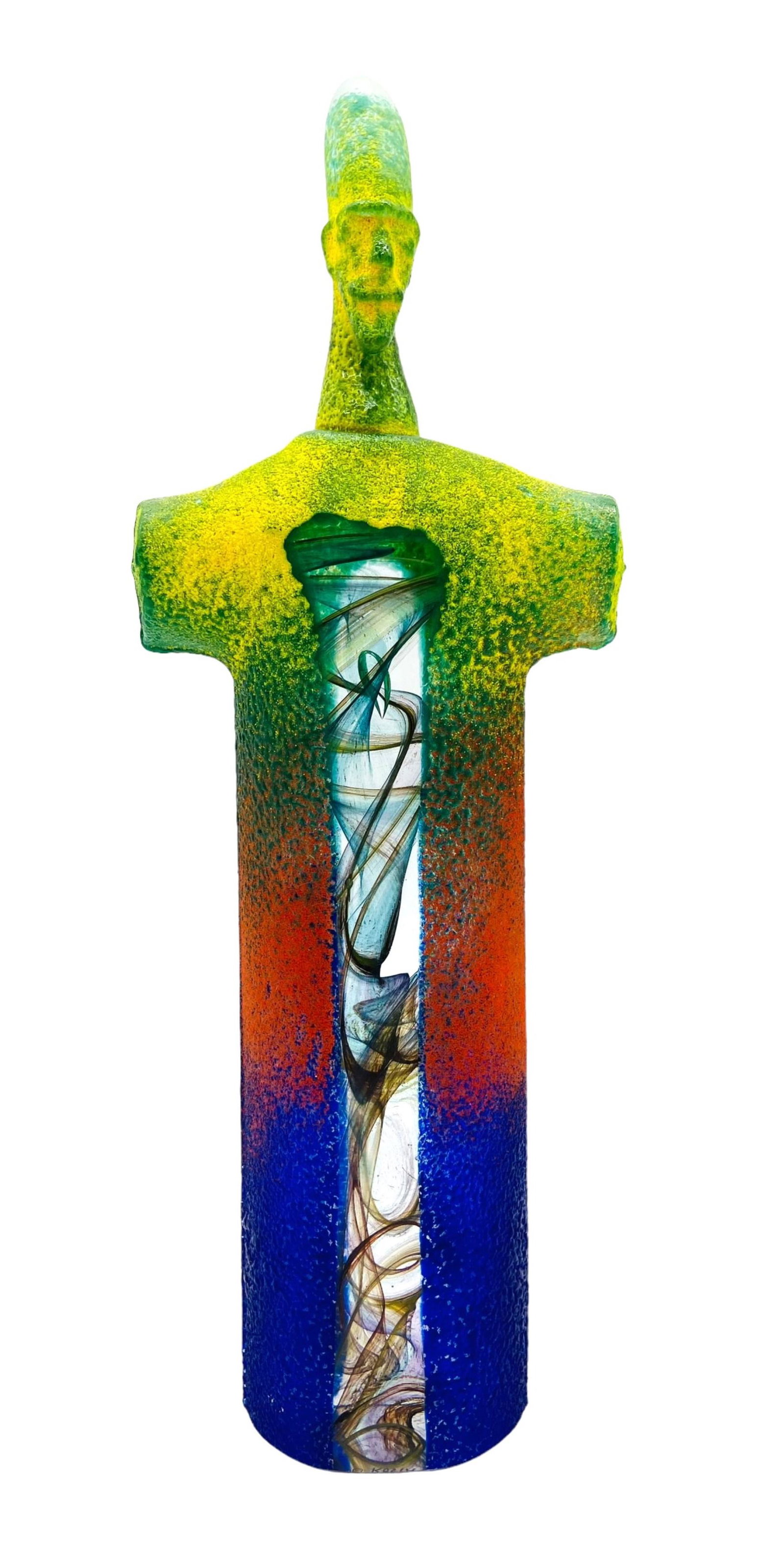 Kosta Boda By Kjell Engman Unique Torso Figure: Kosta Boda By Kjell Engman Unique Torso Figure. Figure thick art glass with swirling multicolor. Signed and number. Measures 11.5 H x 4 L x 1.5 W in. In great condition no flaws. All Items Are Third p
