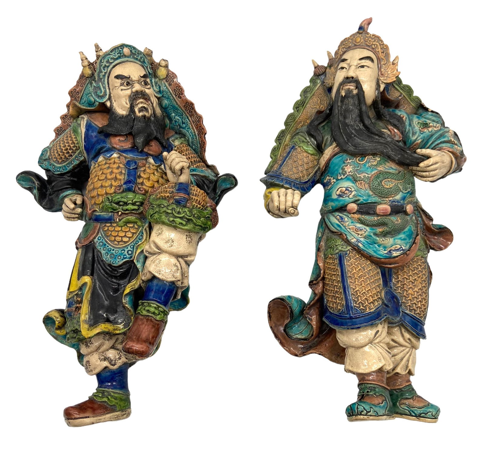 Antique Chinese Glazed Pottery Roof Tile Warriors (1 of 9)