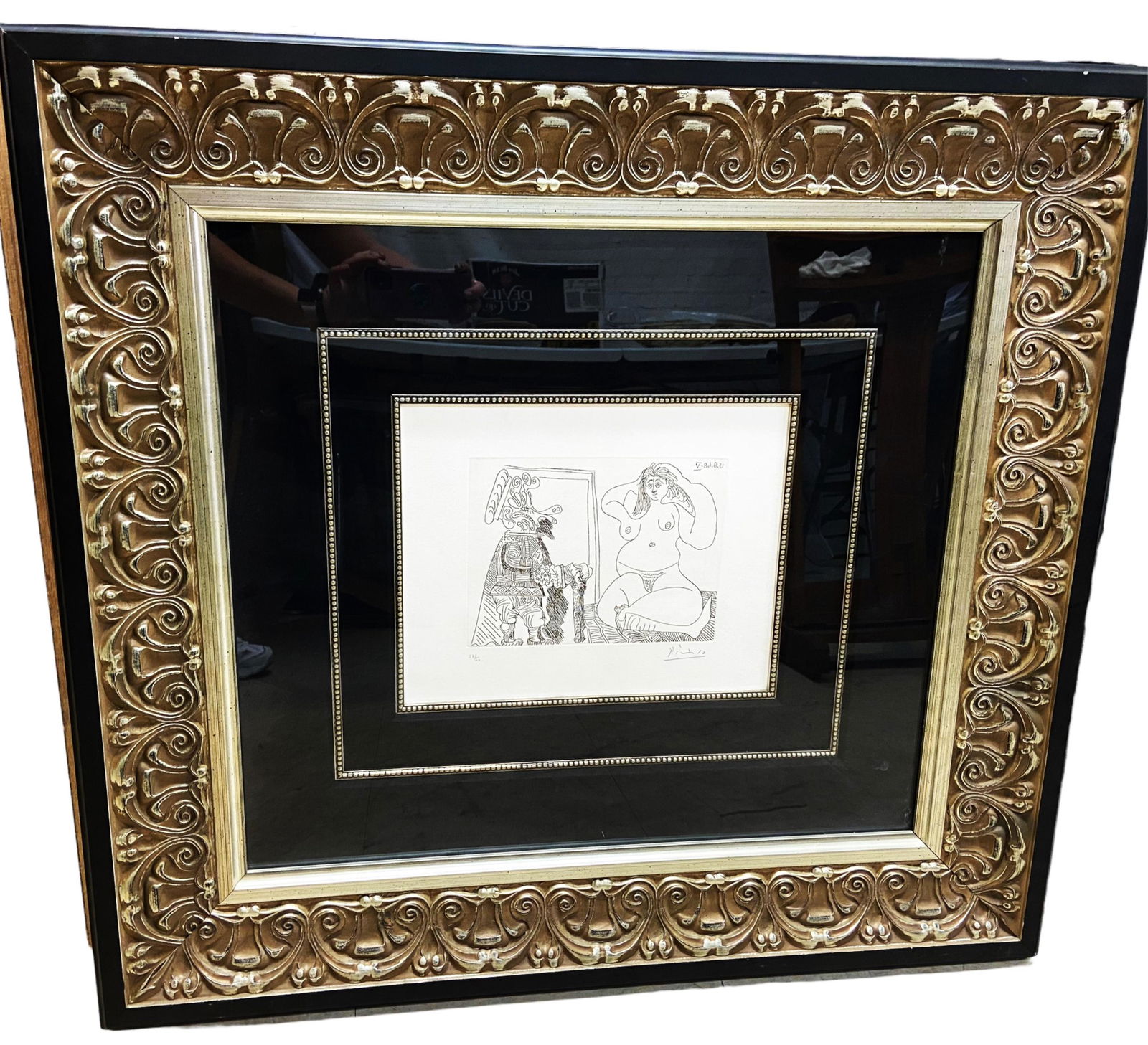 after: Picasso Pencil Signed Color Lithograph (1 of 6)