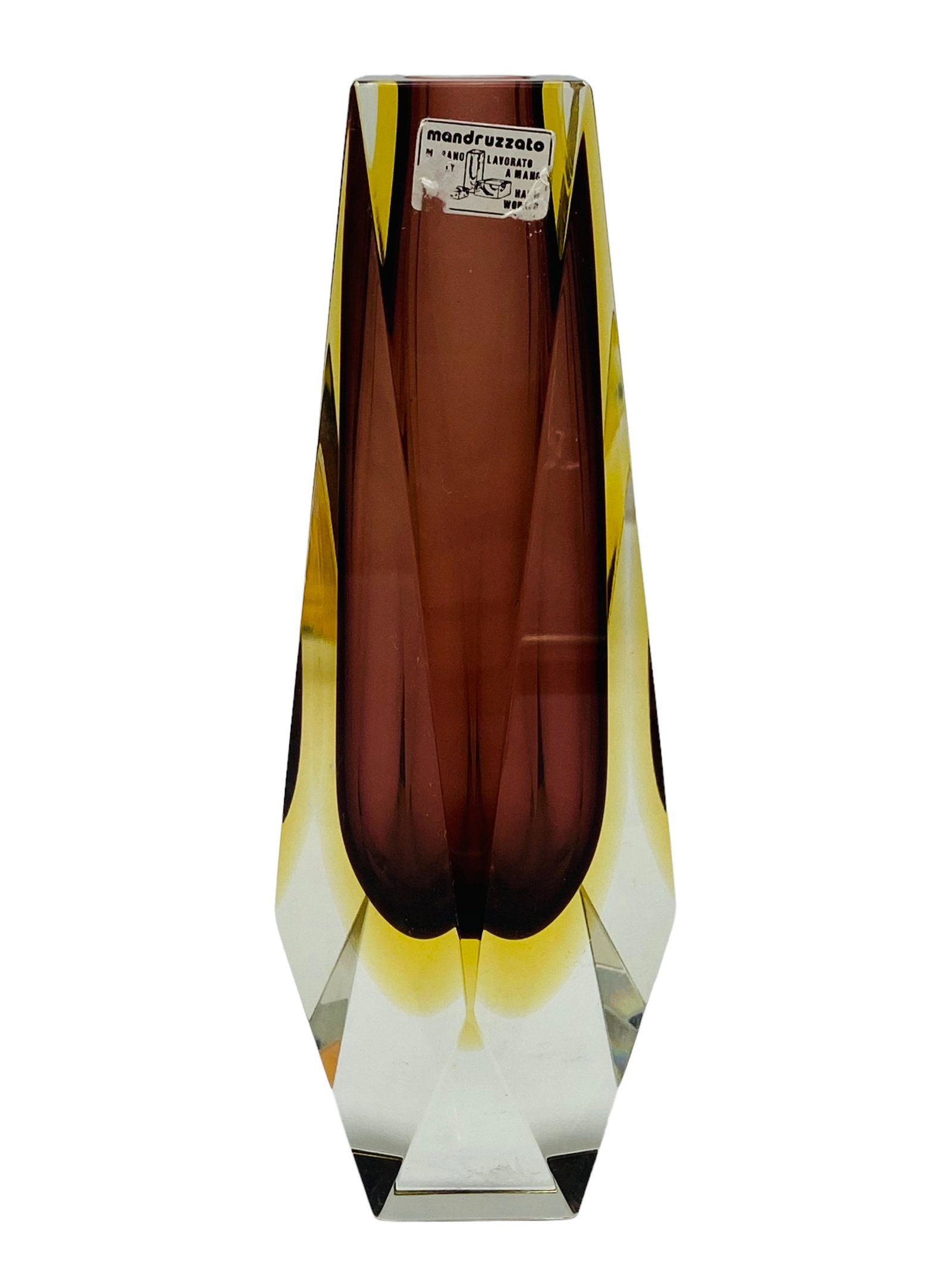 Alessandro Mandruzzato Murano Faceted Glass Vase (1 of 4)