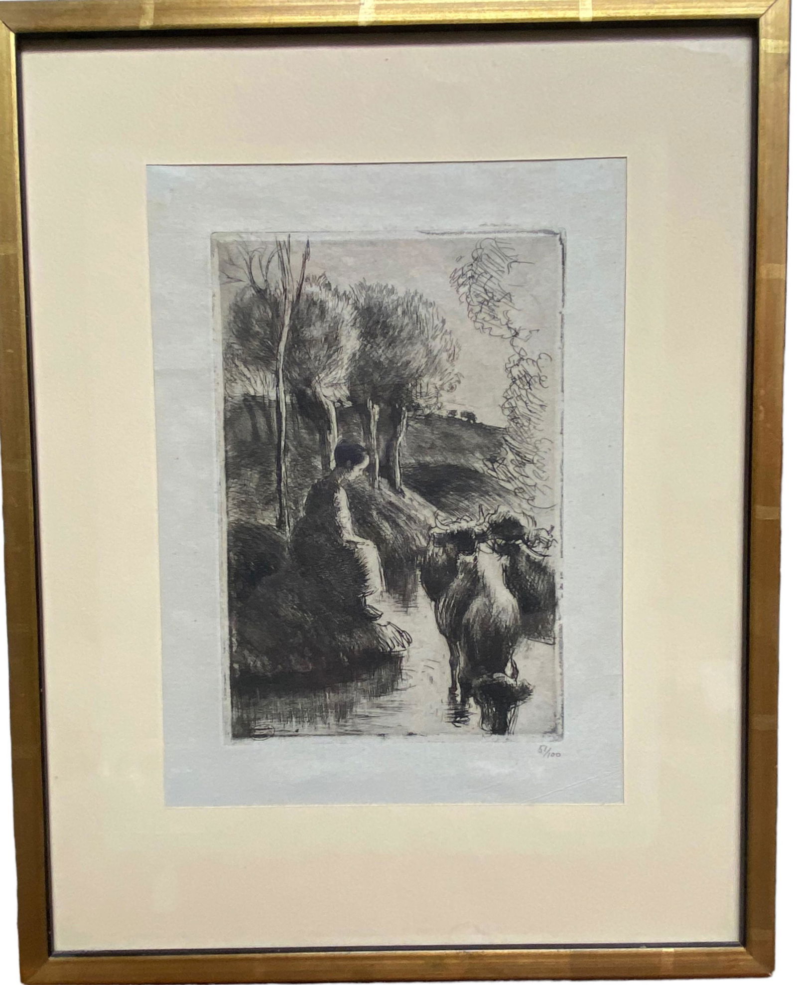 Camille Pissarro "Vachere au Bord de I'eau" (1 of 9)