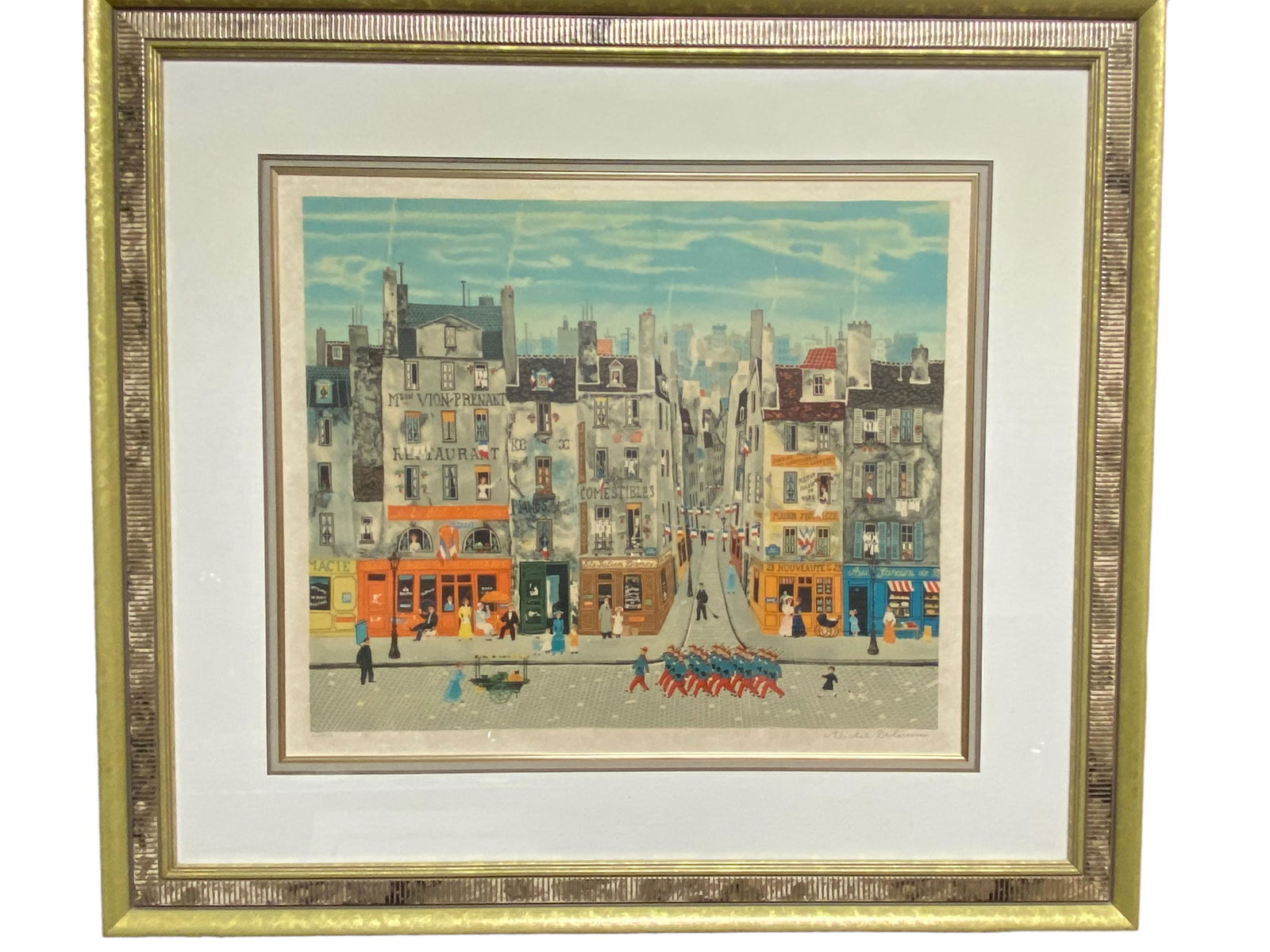 Michel Delacroix Color Lithograph "Paris Street" (1 of 7)