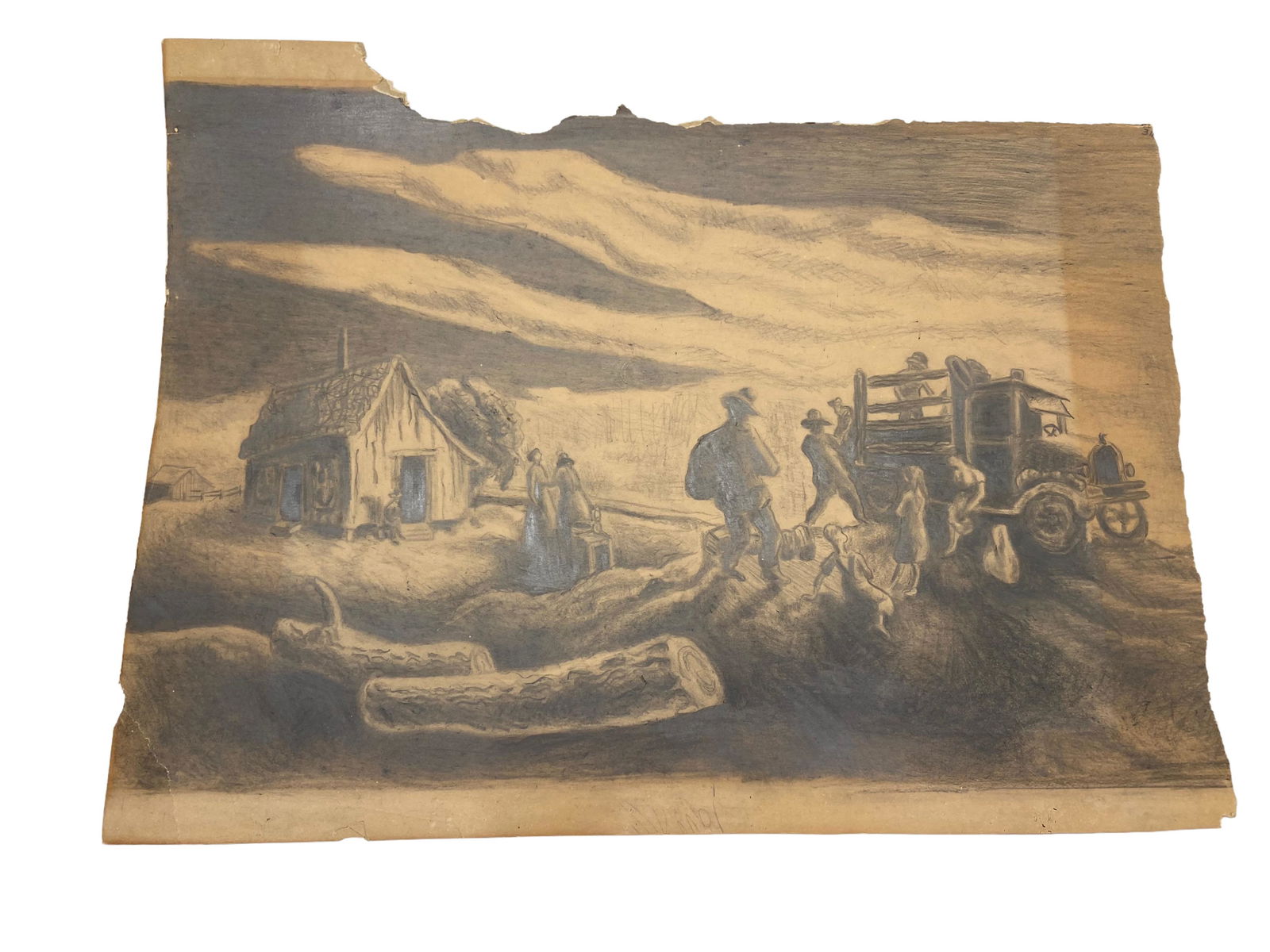 Style Of Thomas Hart Benton Pencil Drawing (1 of 4)