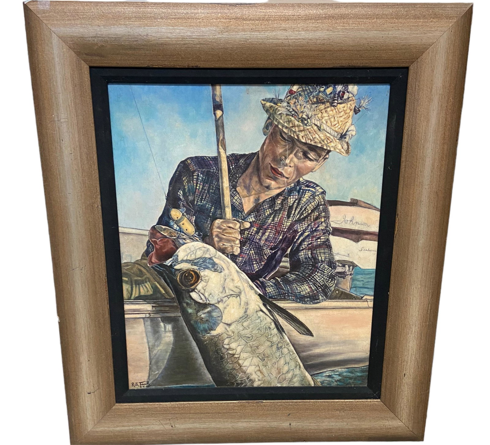 Ruth Tower Mid Century O/C "Tarpon Fisherman" (1 of 5)