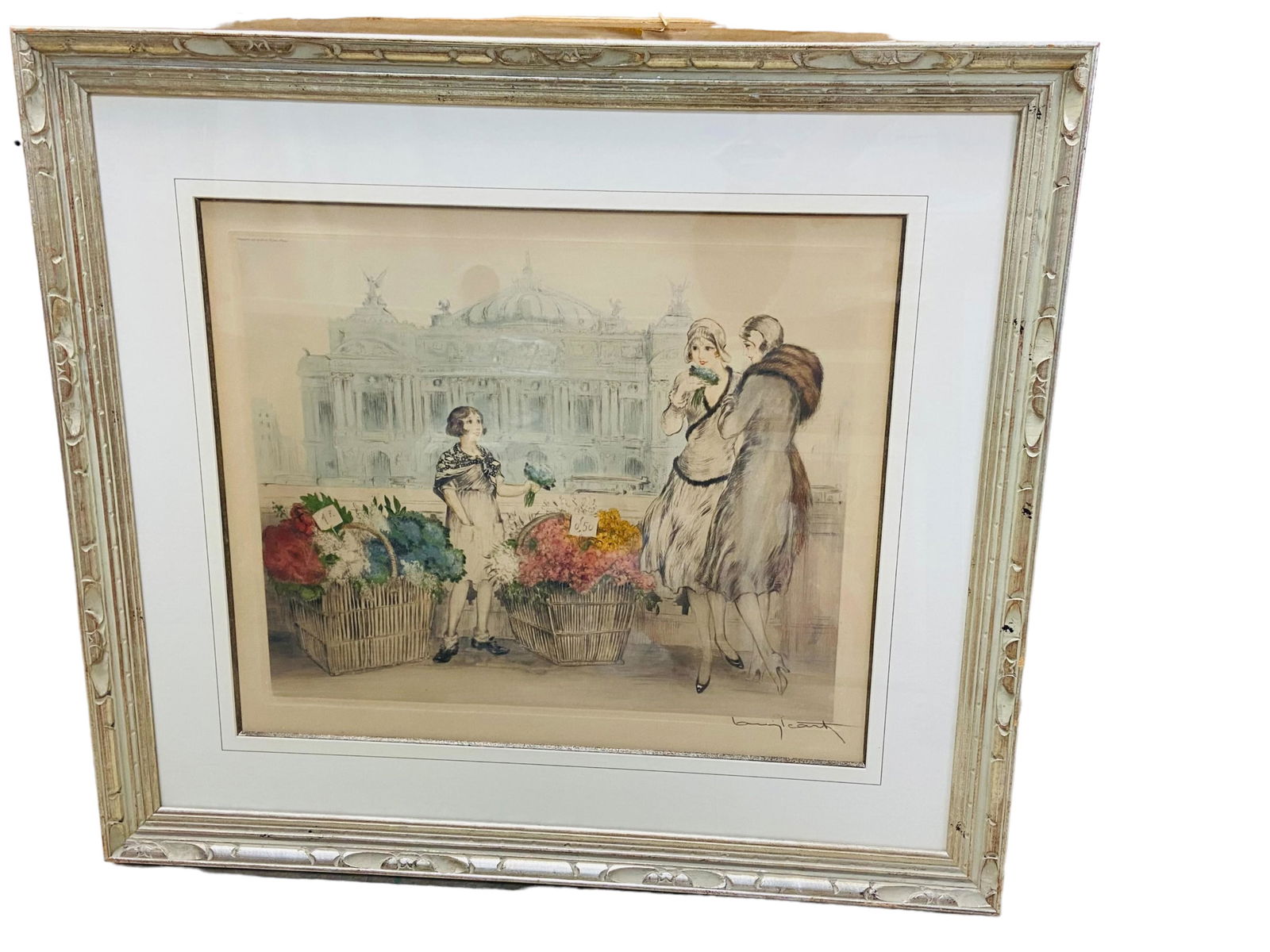 Louis Icart Color Etching "Paris Flowers", Signed (1 of 8)