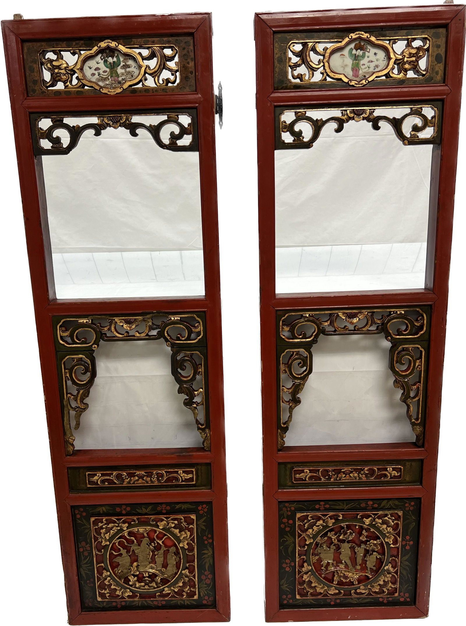 2 Antique Chinese Openwork Panels w/ Plaques (1 of 11)