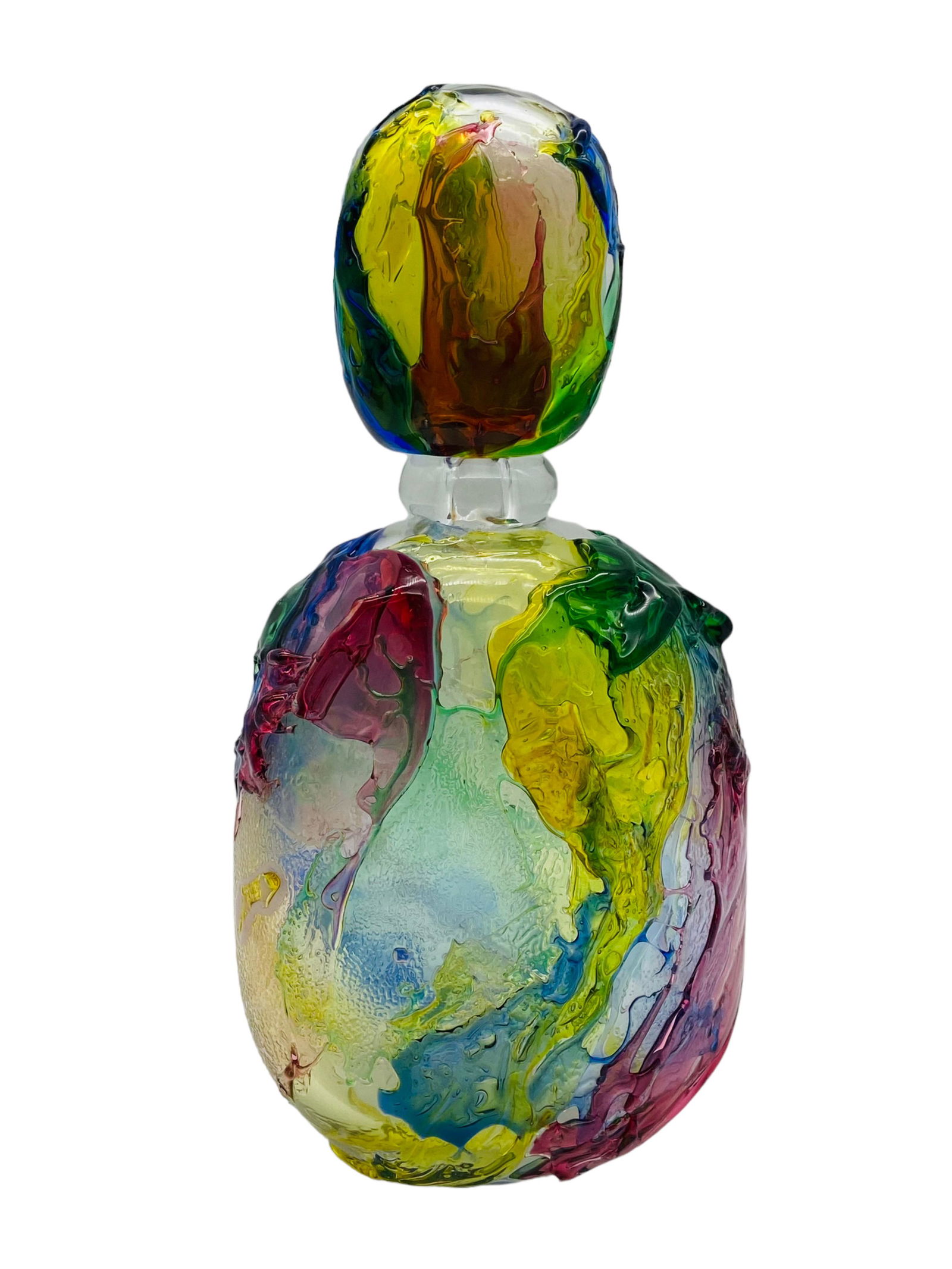 Artist Signed Murano Glass Bottle Vase (1 of 8)