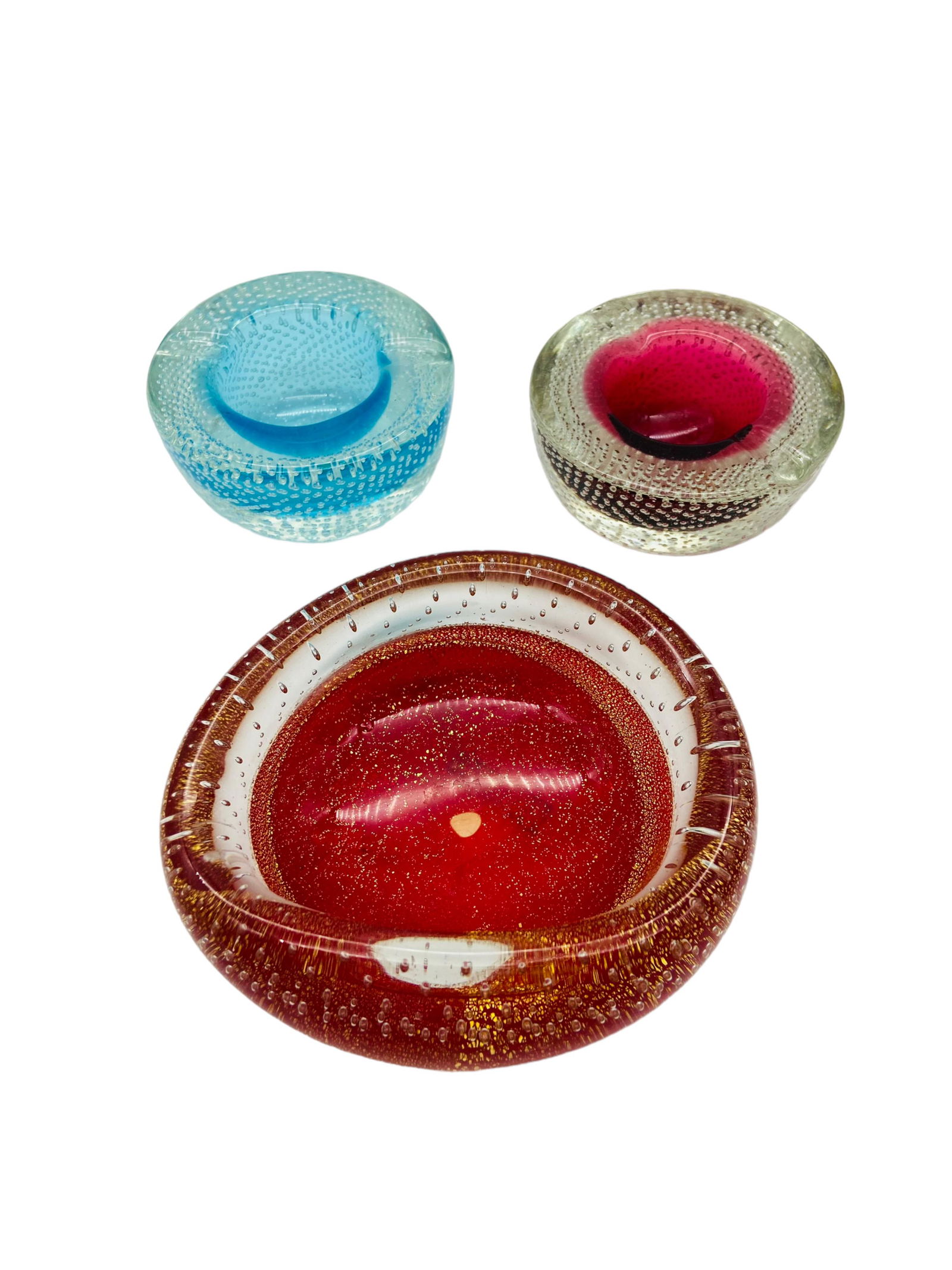Mid Century Bullicante Murano Glass Ashtrays (1 of 4)