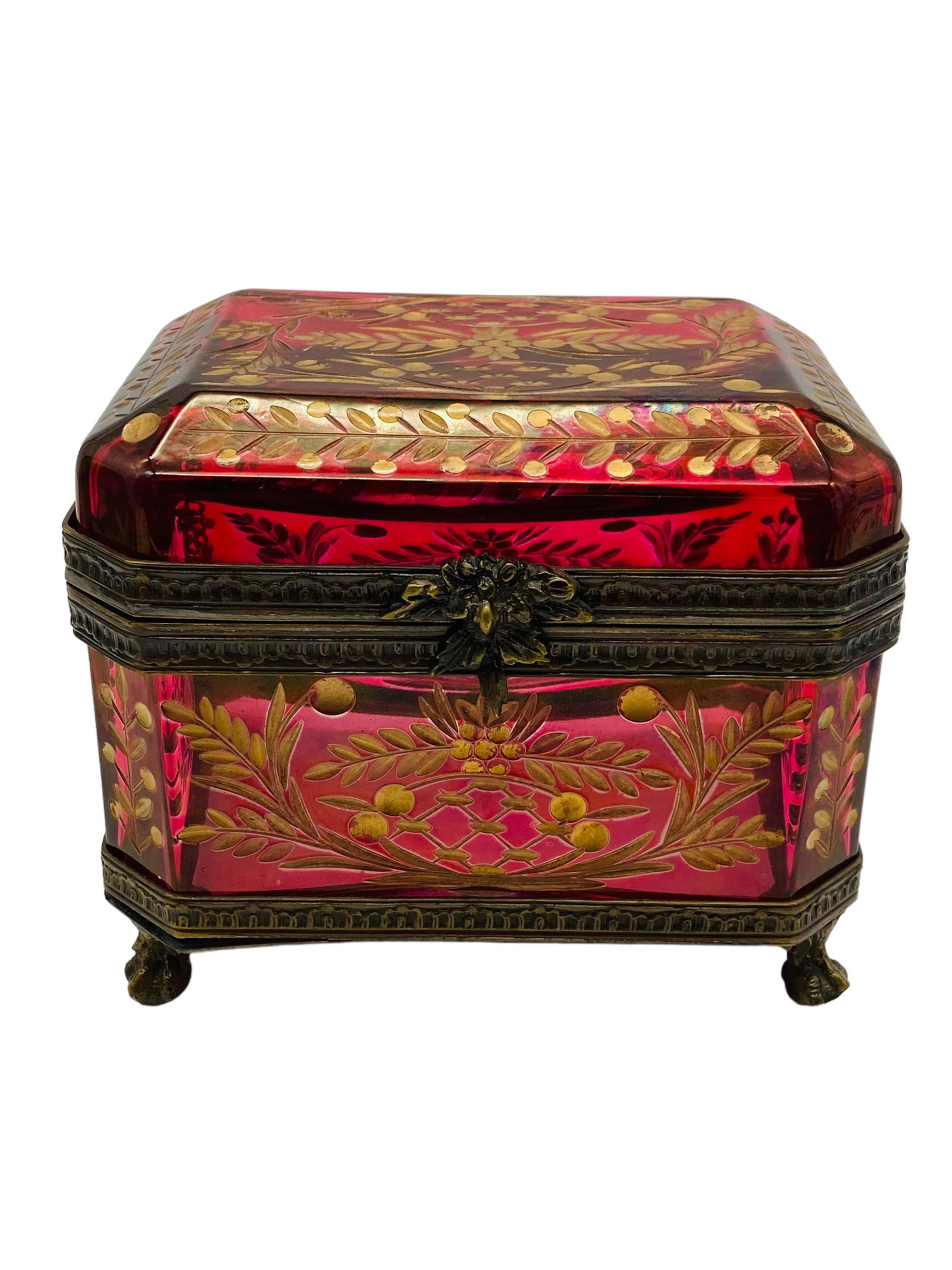 Cut and Gilded Bohemian Crystal Box (1 of 7)