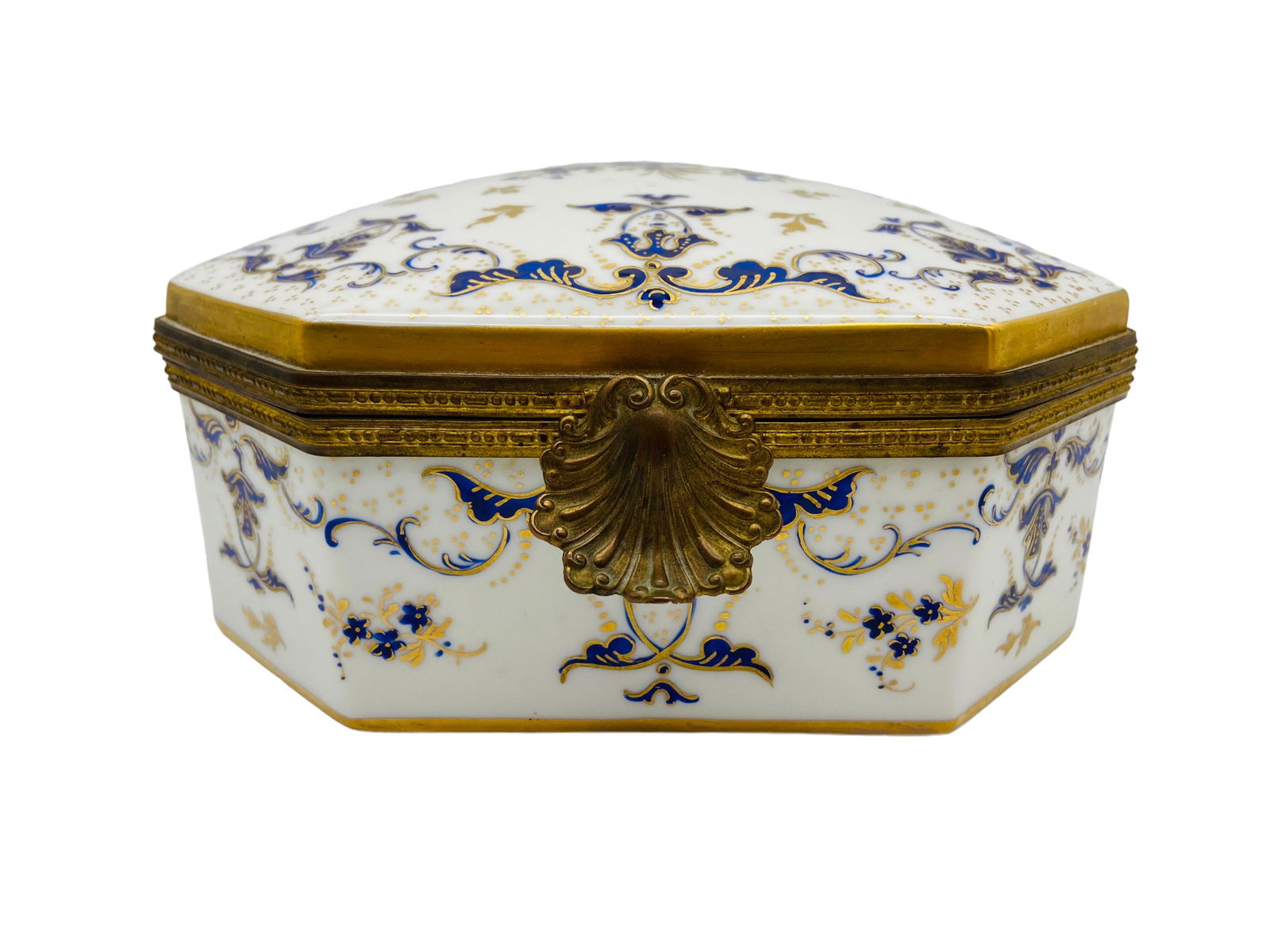 Antique French Porcelain Gold Gilded Dresser Box (1 of 7)