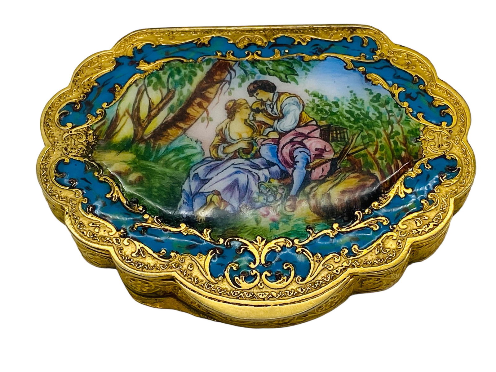Antique Italian enamel Powder Compact Case (1 of 5)