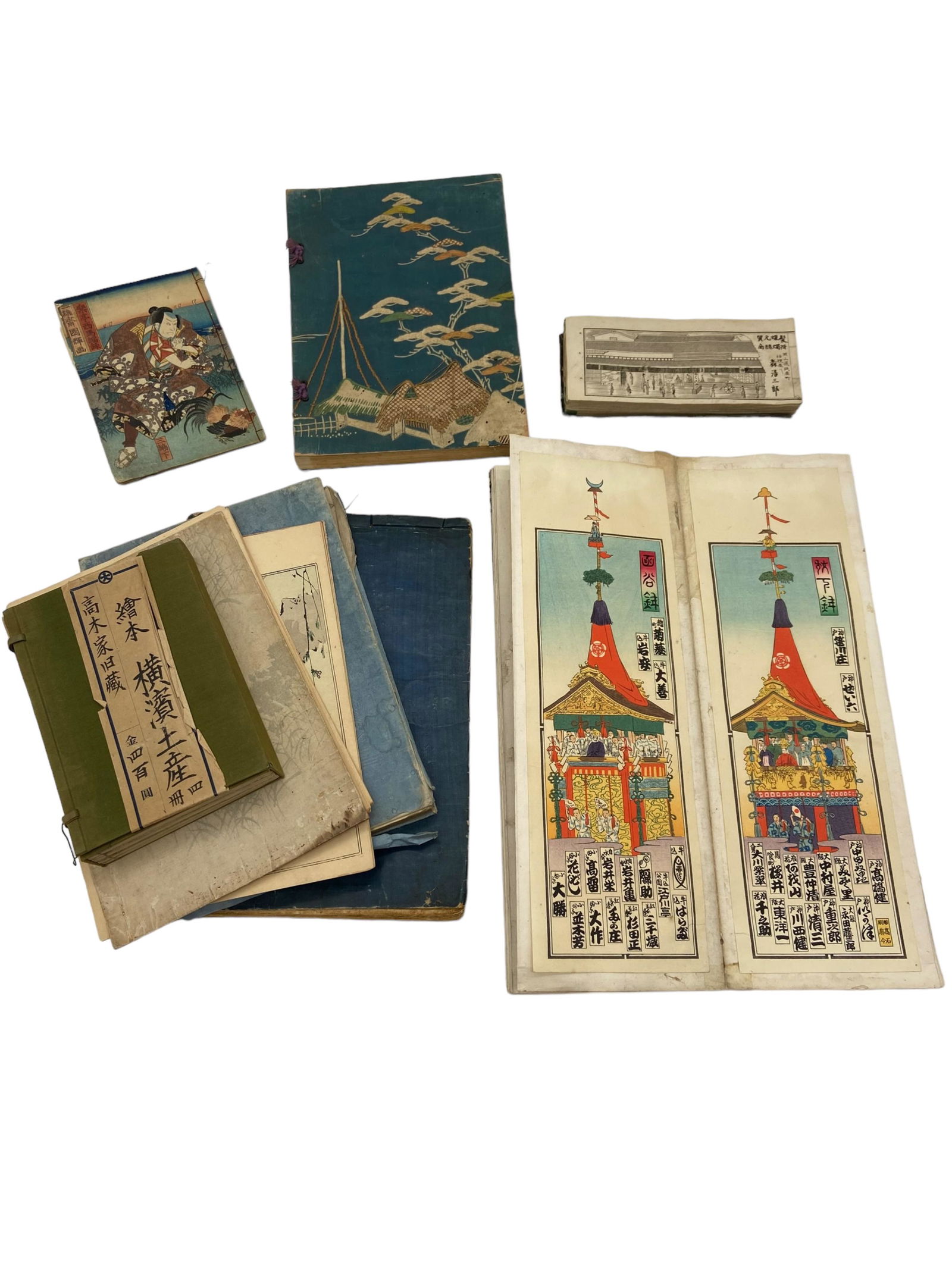 Lot of 8 Antique Japanese Woodblock Print Books (1 of 4)