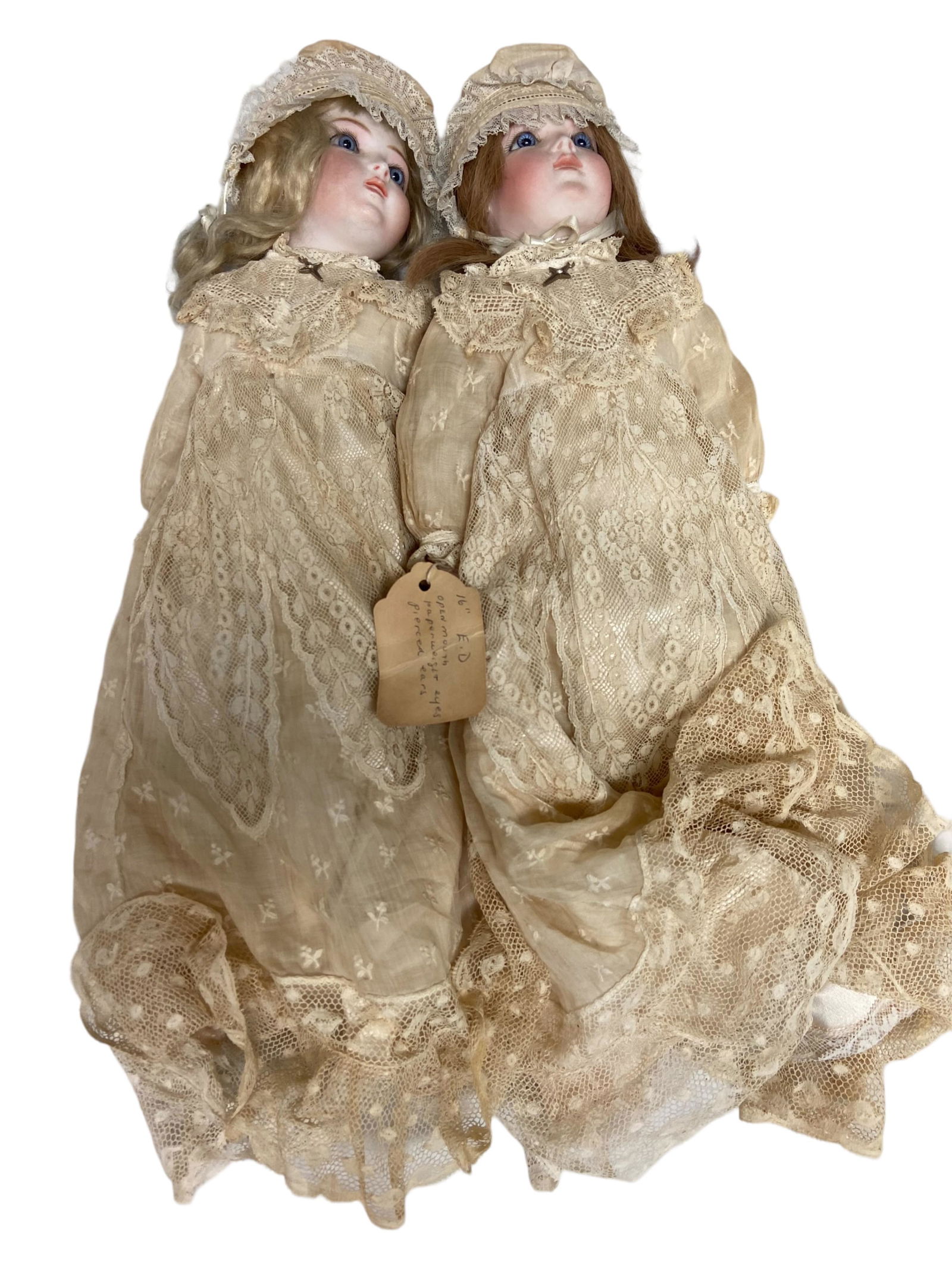 Pair Antique Bisque Head Dolls Bru Jne Parts (1 of 20)