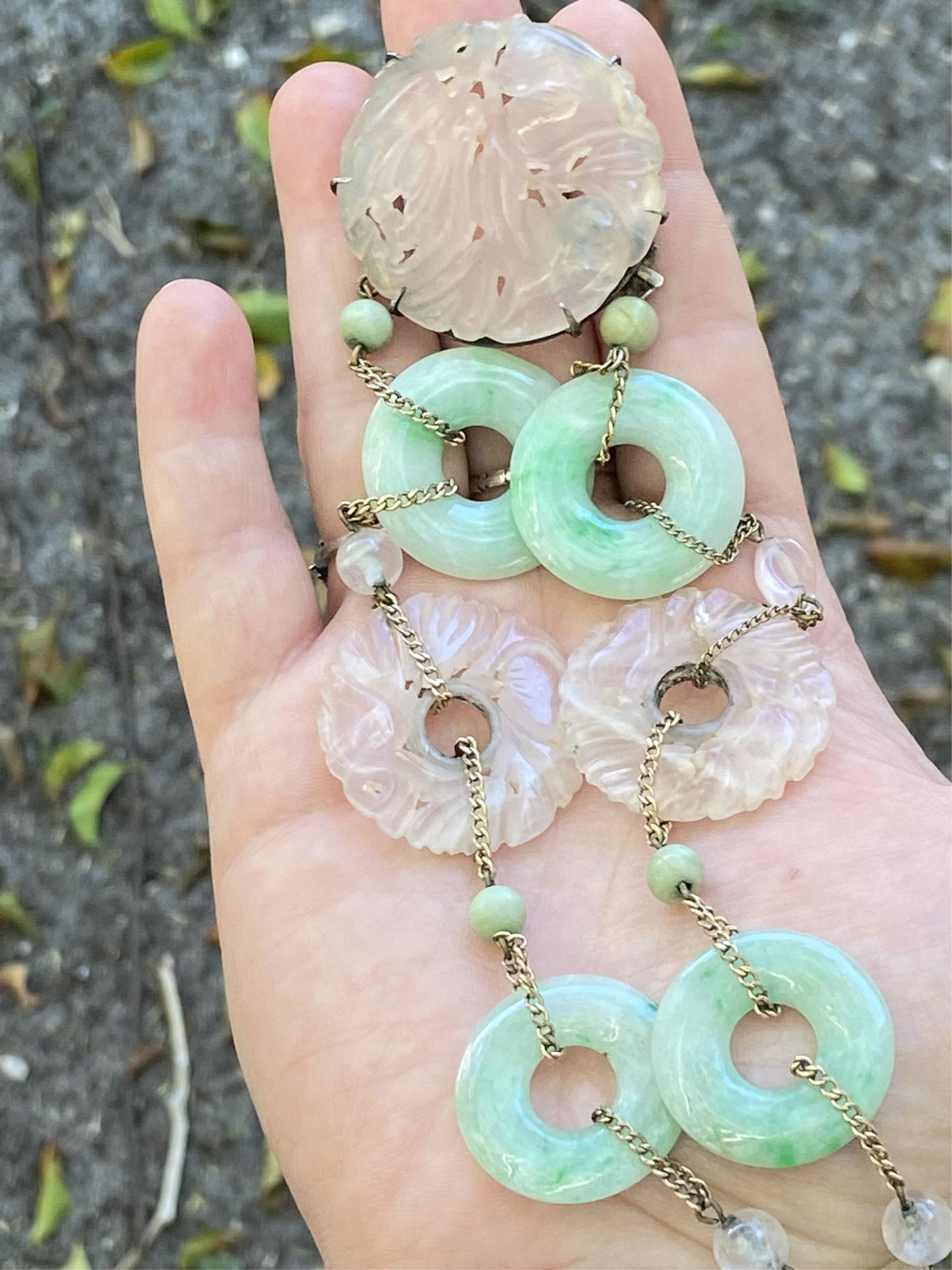 Vintage Chinese Jade Bi Necklace (1 of 7)