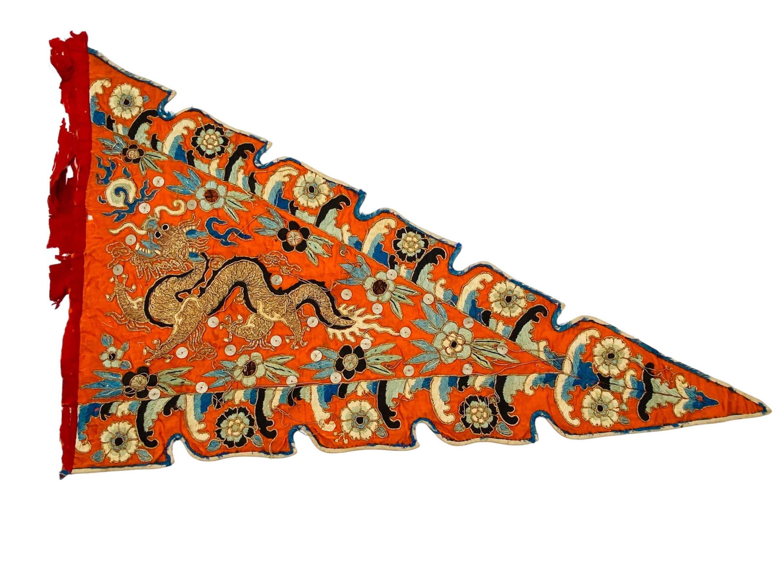 Antique Two Sided Embroidery Banner Flag (1 of 6)