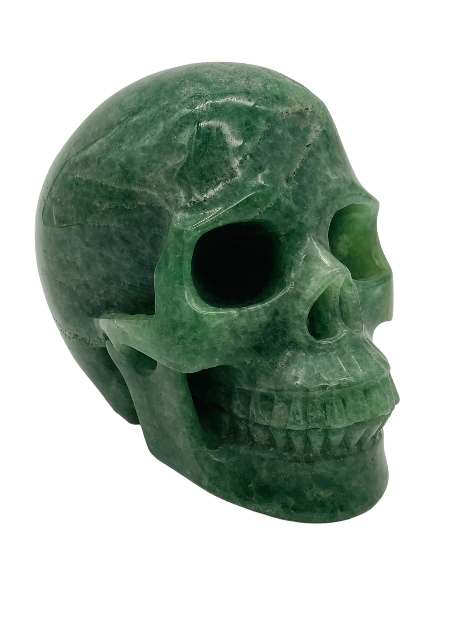 Large Aventurine Stone Solid Skull (1 of 5)