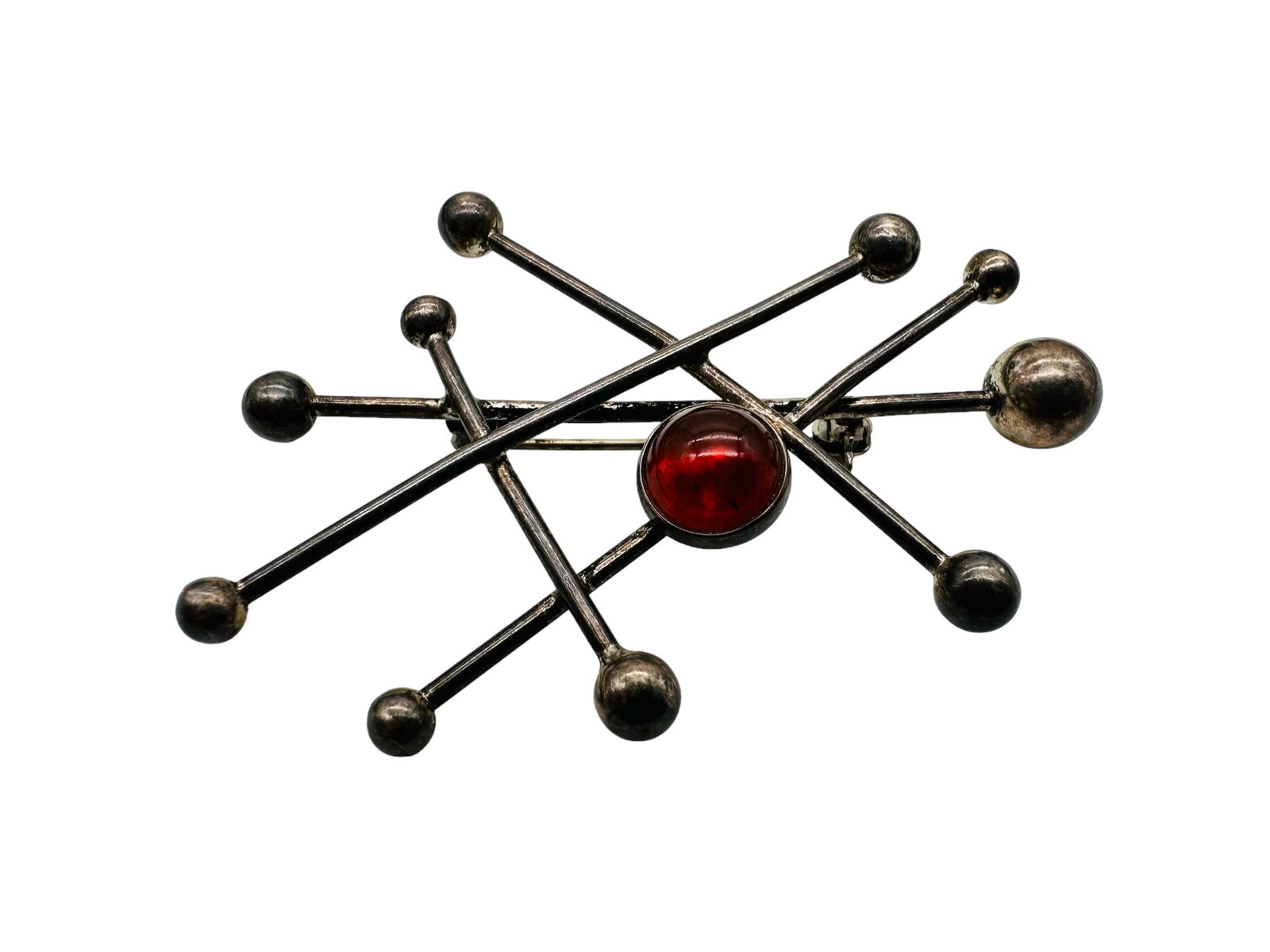 NE From Denmark Sterling Modernist Amber Pin (1 of 3)