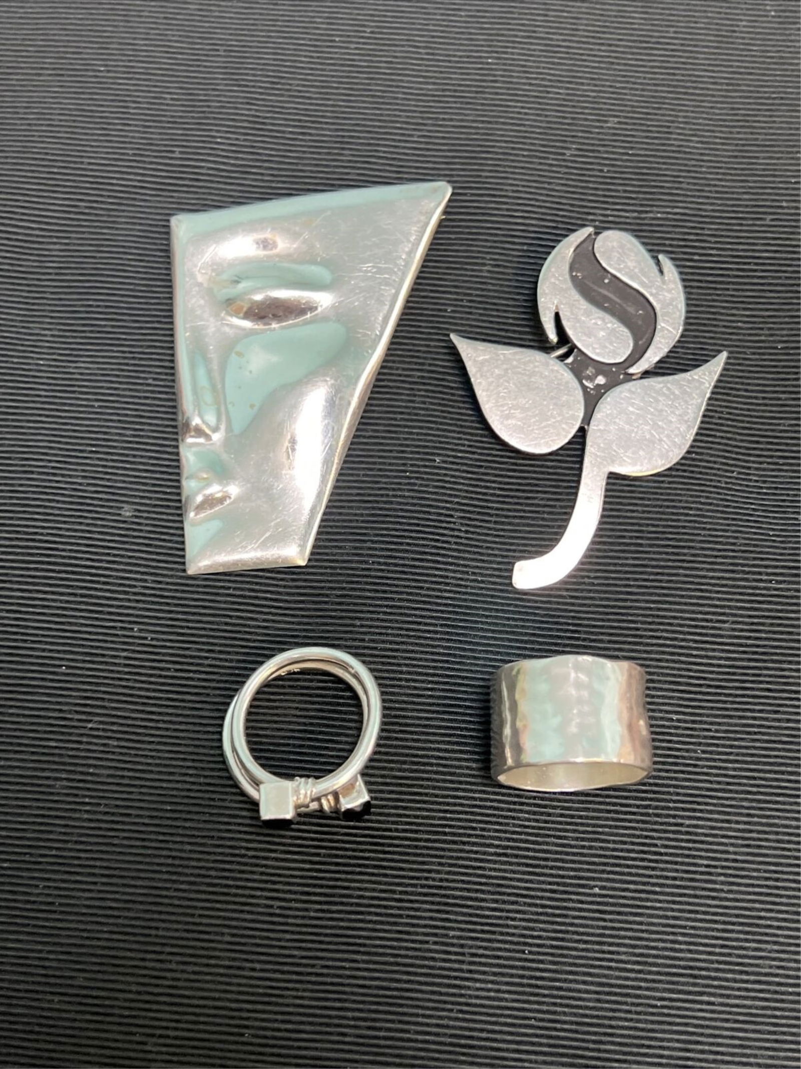 4 Pc Vintage Sterling Silver MODERNIST Jewelry (1 of 7)