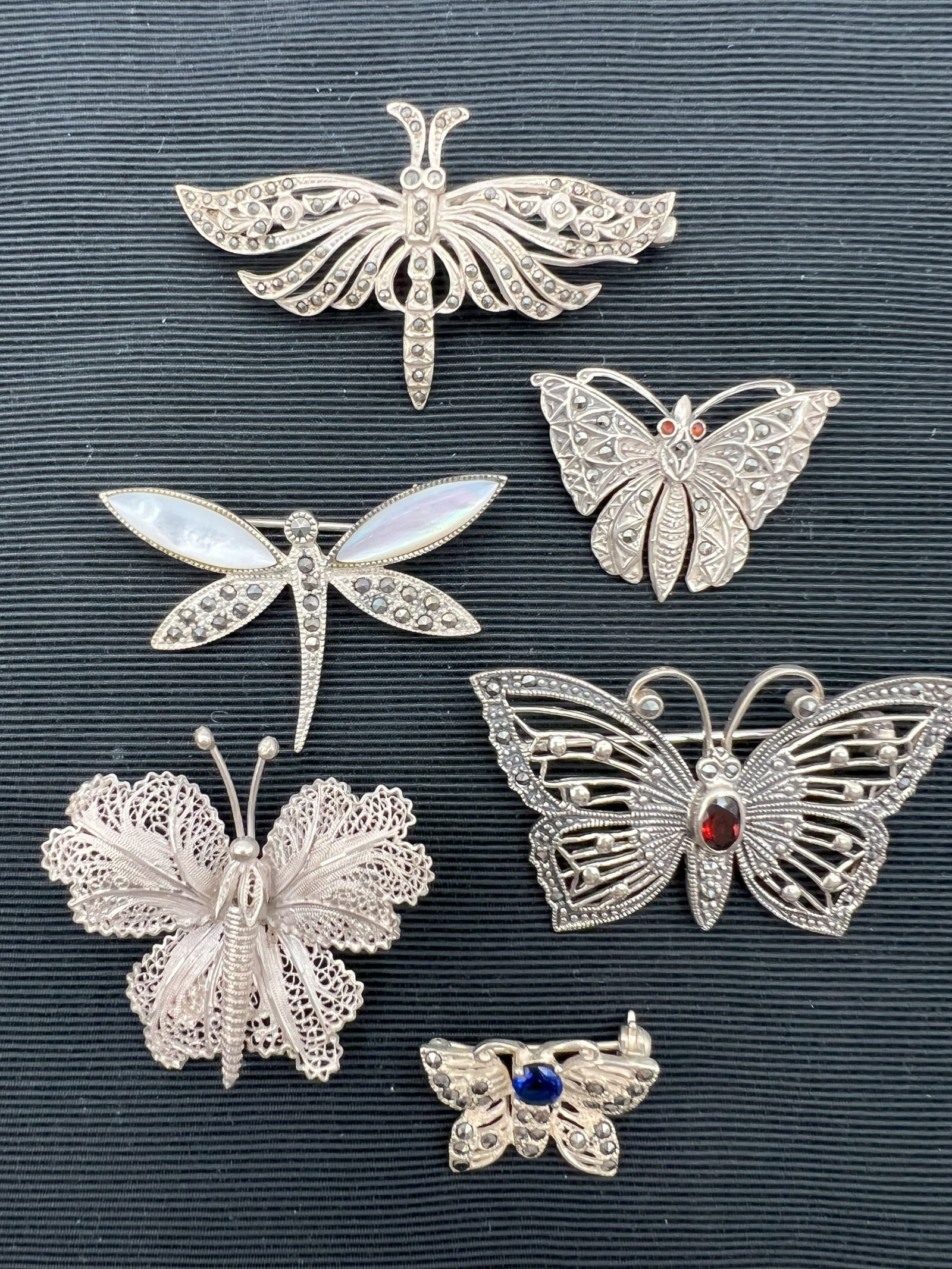 6 Vintage Sterling Butterfly Pins (1 of 3)