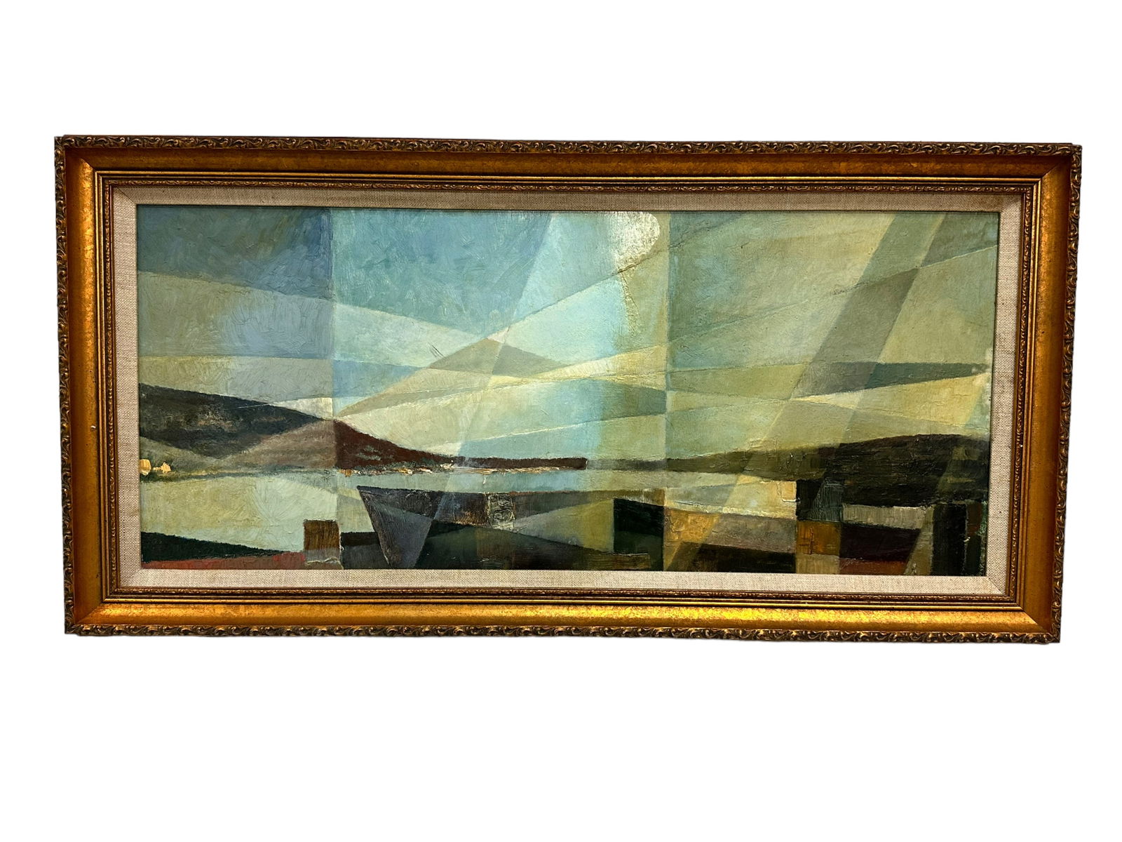 Post-War Cubist Landscape Oil/Panel (1 of 2)