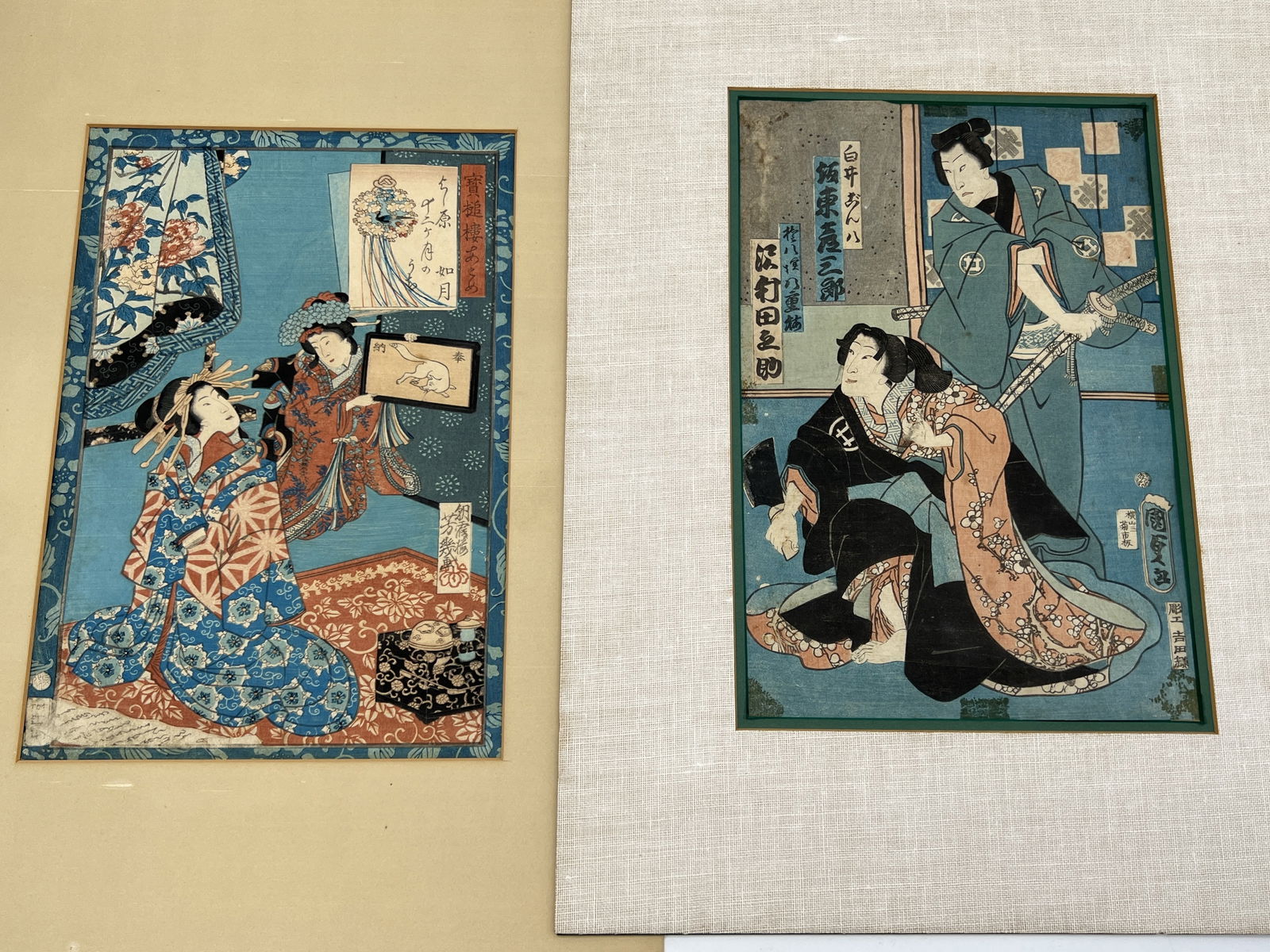 2 Antique Japanese Color Woodblock Prints (1 of 6)