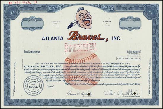 Georgia. Atlanta Braves, Inc. Specimen Stock