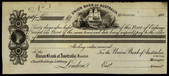 Australia. Union Bank of Australasia Bill of Exch