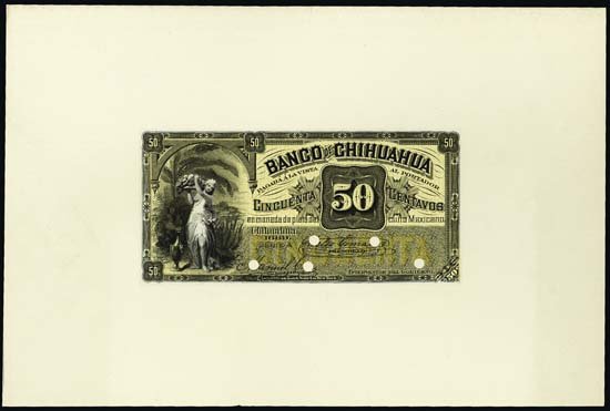 Mexico. Banco De Chihuahua Proof Banknote.