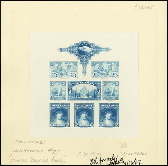 U.S.ABNC "Spec." Stamp Sheetlet of 8 Proofs