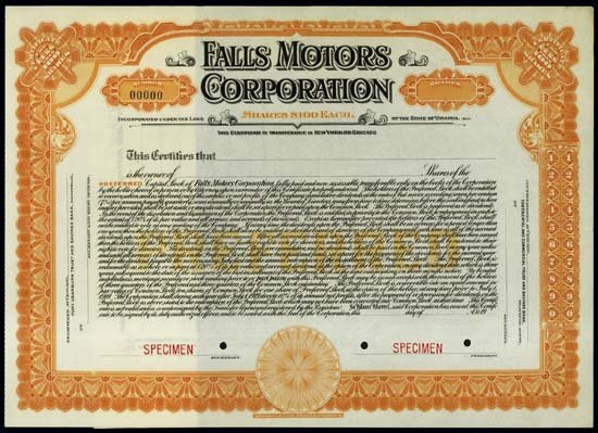 Virginia. Falls Motors Corporation.