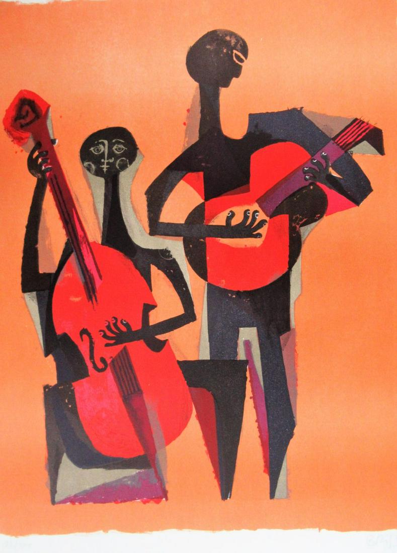 Sami Briss; Signed print 87/200 54x42 cm. Not framed.: Sami Briss; Signed print 87/200 54x42 cm. Not framed. Sami Briss (b. 1930) is a French-Israeli artist that works in both oils and water colors. He was taught the art of iconography, another asset stem